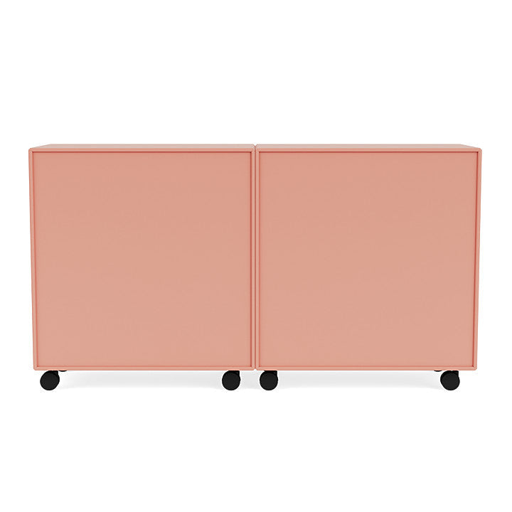 Montana -Paar klassisches Sideboard mit Castors, Rhabarberrot