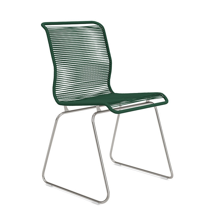 Montana Panton One Dining Chair, Holmes Green/Stainless Steel