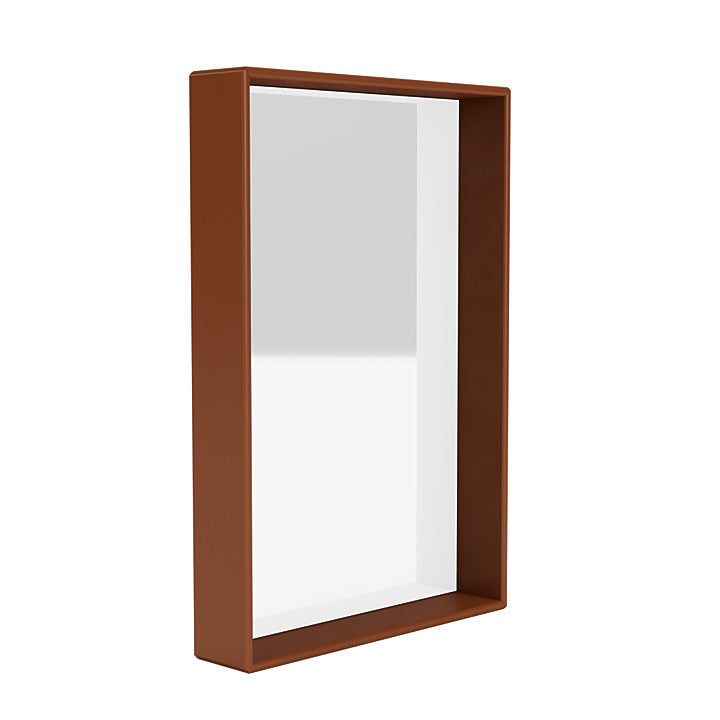 Montana Shelfie Mirror With Shelf Frame, Hazelnut Brown