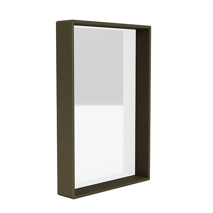 Montana Shelfie Mirror med hylde ramme, Oregano Green