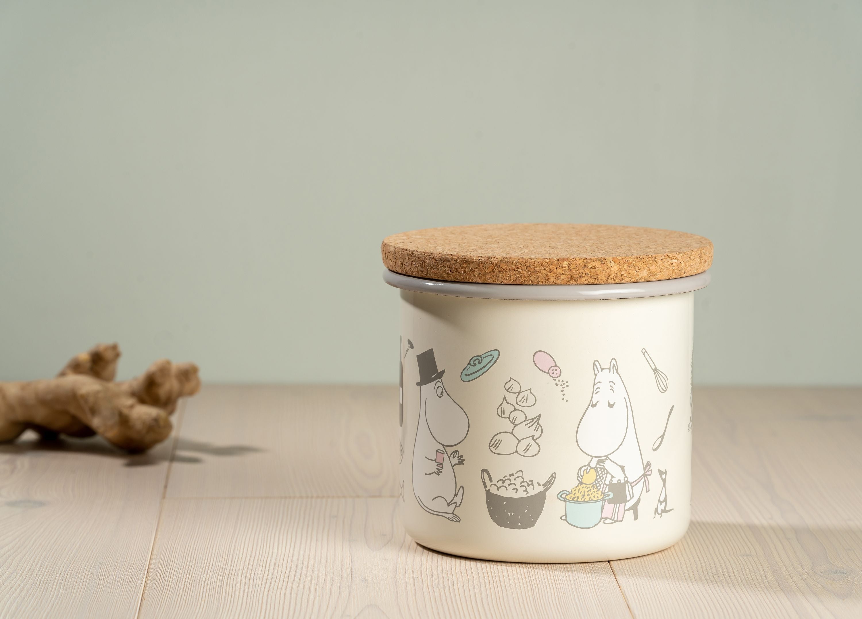 Muurla Moomin Bon Appétit Emaille Jar mit Korkdeckel