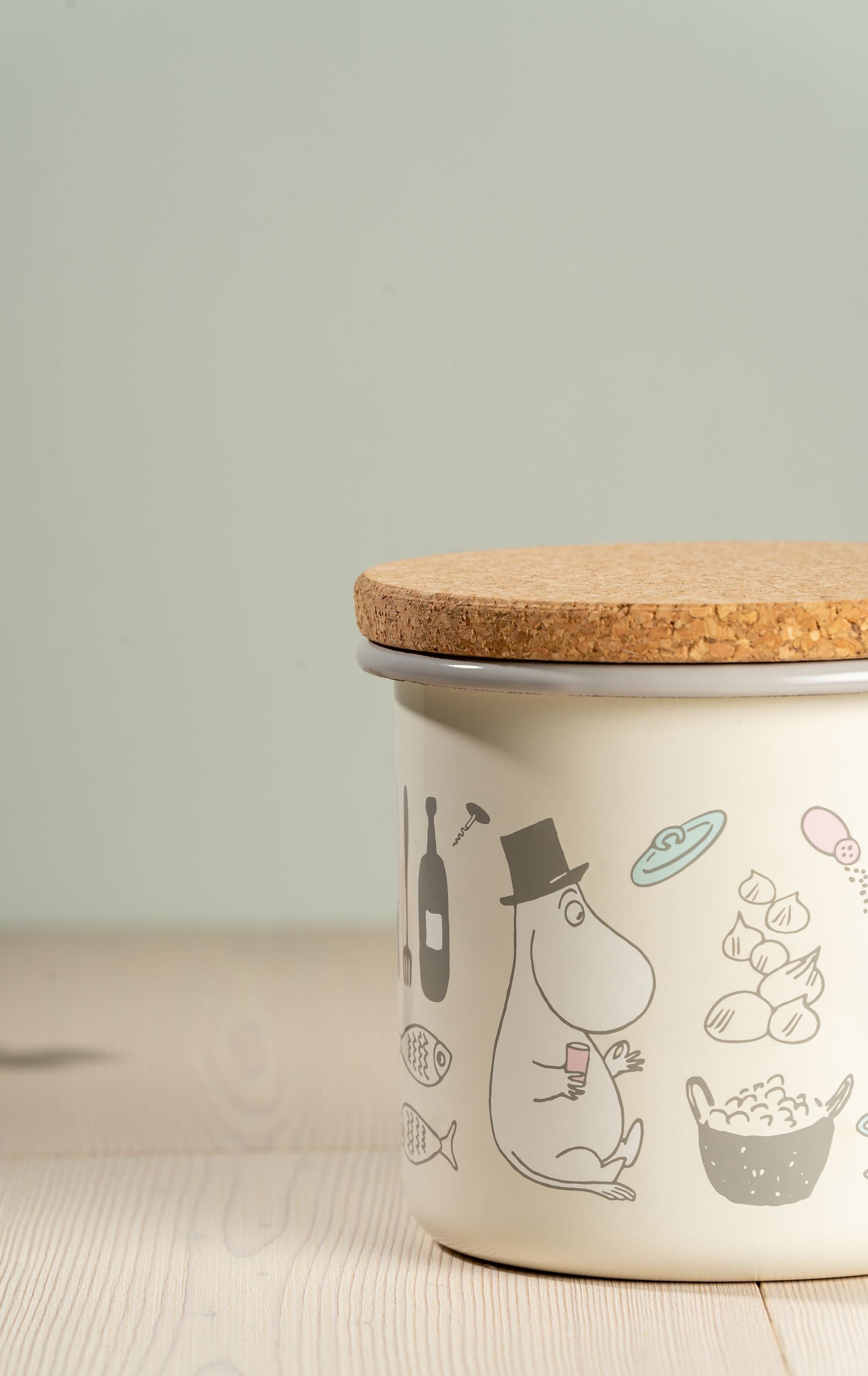 Muurla Moomin Bon Appétit Emalje Jar med Cork Lid