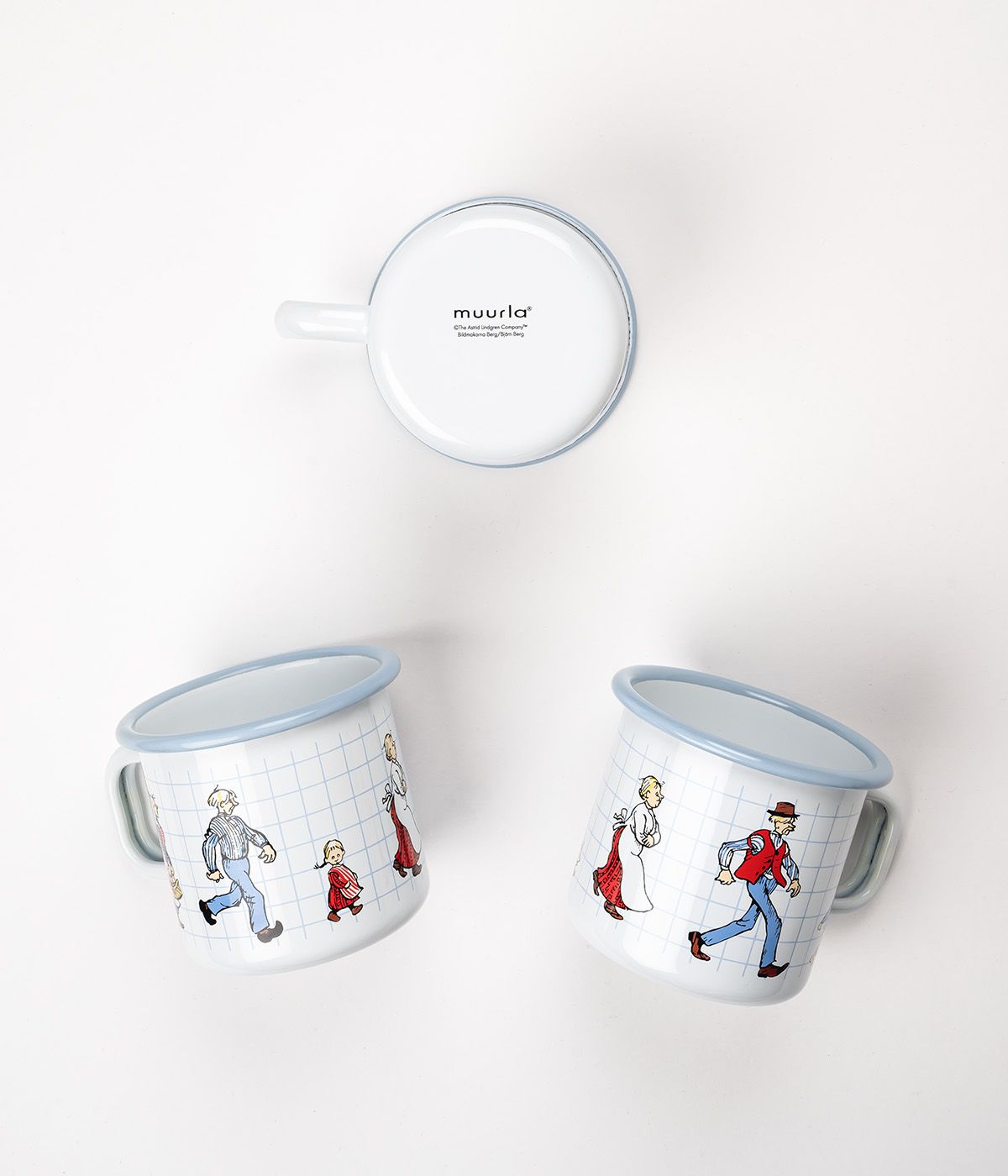 Muurla Emil de Lönnerberga Enamel Mug, la gente de Katthult