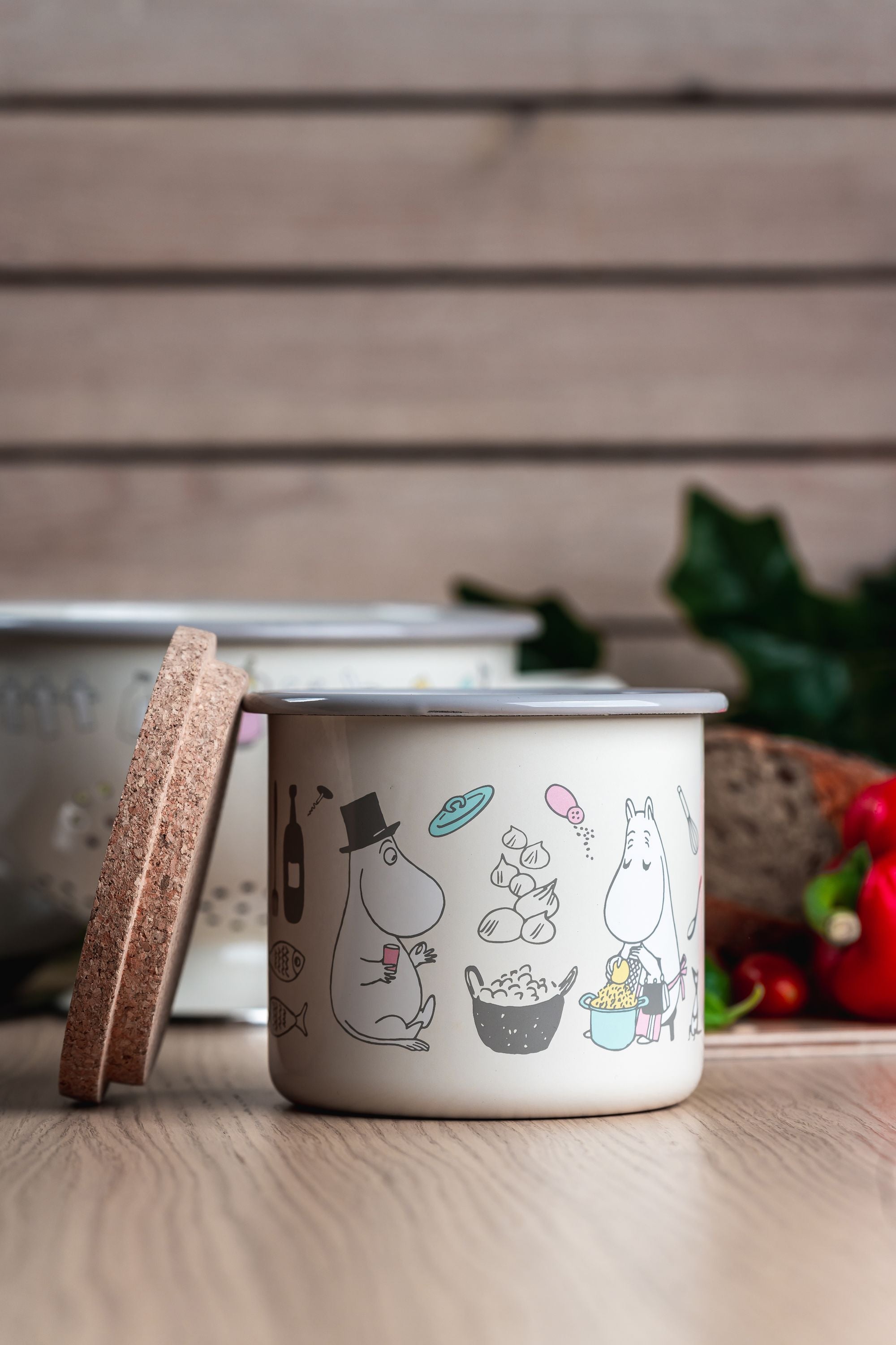 Muurla Moomin Bon Appétit Emaille Jar mit Korkdeckel