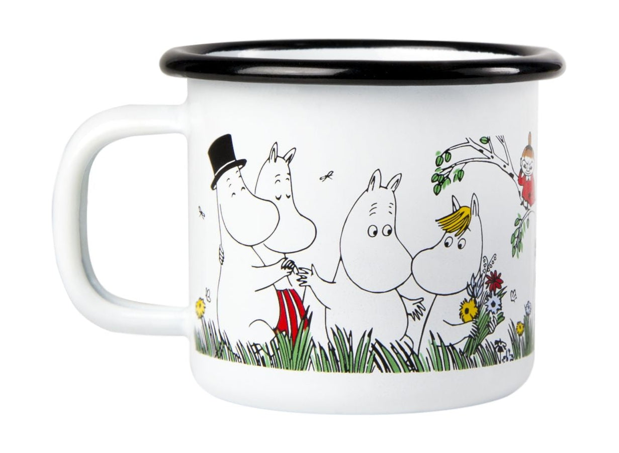 Muurla Moomin Colors Enamel Mug, Happy Family