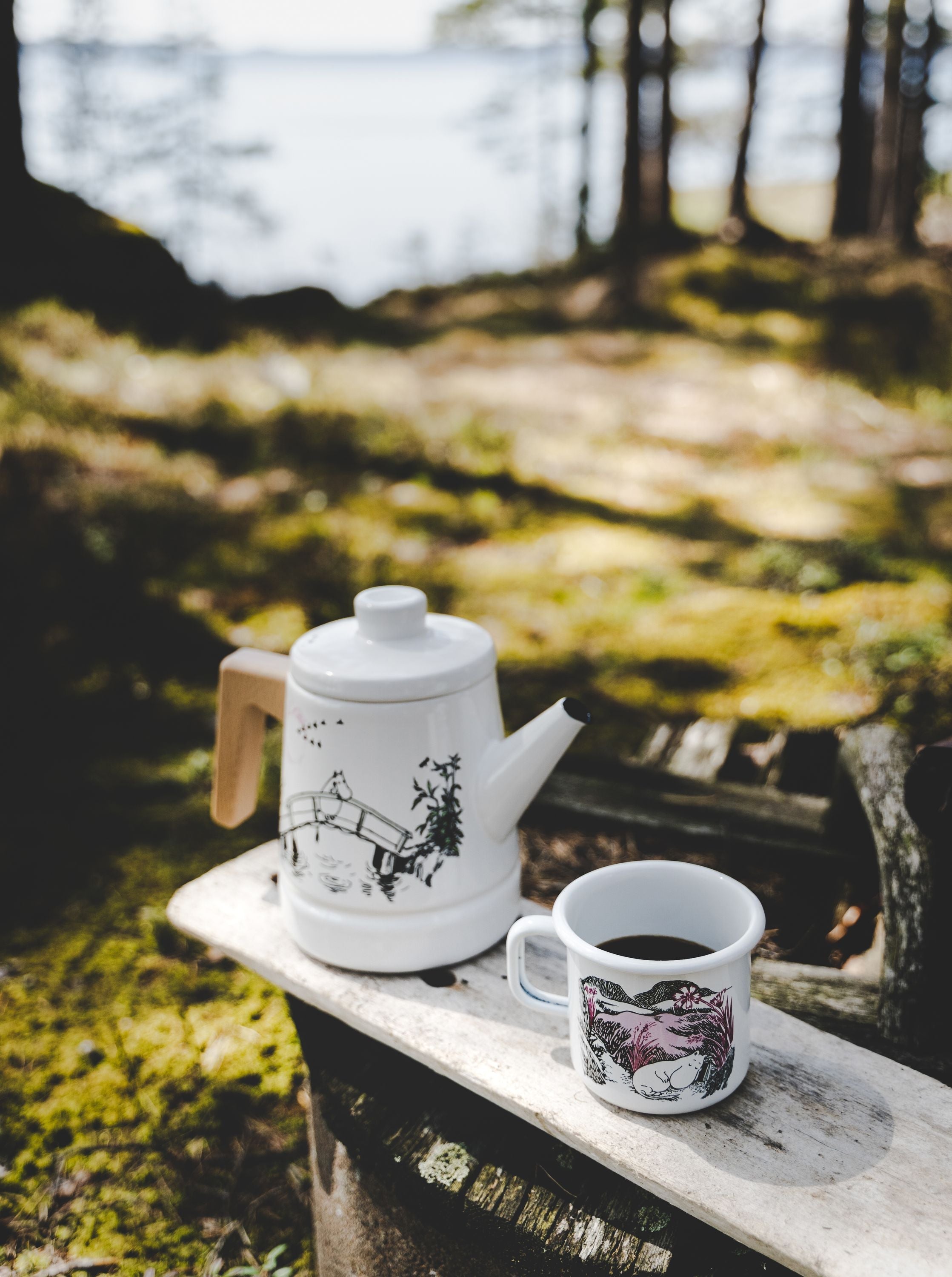 Muurla Moomin Originale Emaille Kaffeekanne vermisst dich