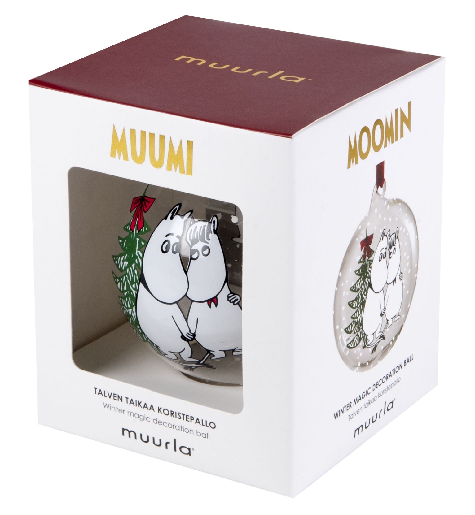Muurla Moomin Originals Glass Decoration Ball, presentuppsättning med 4 st