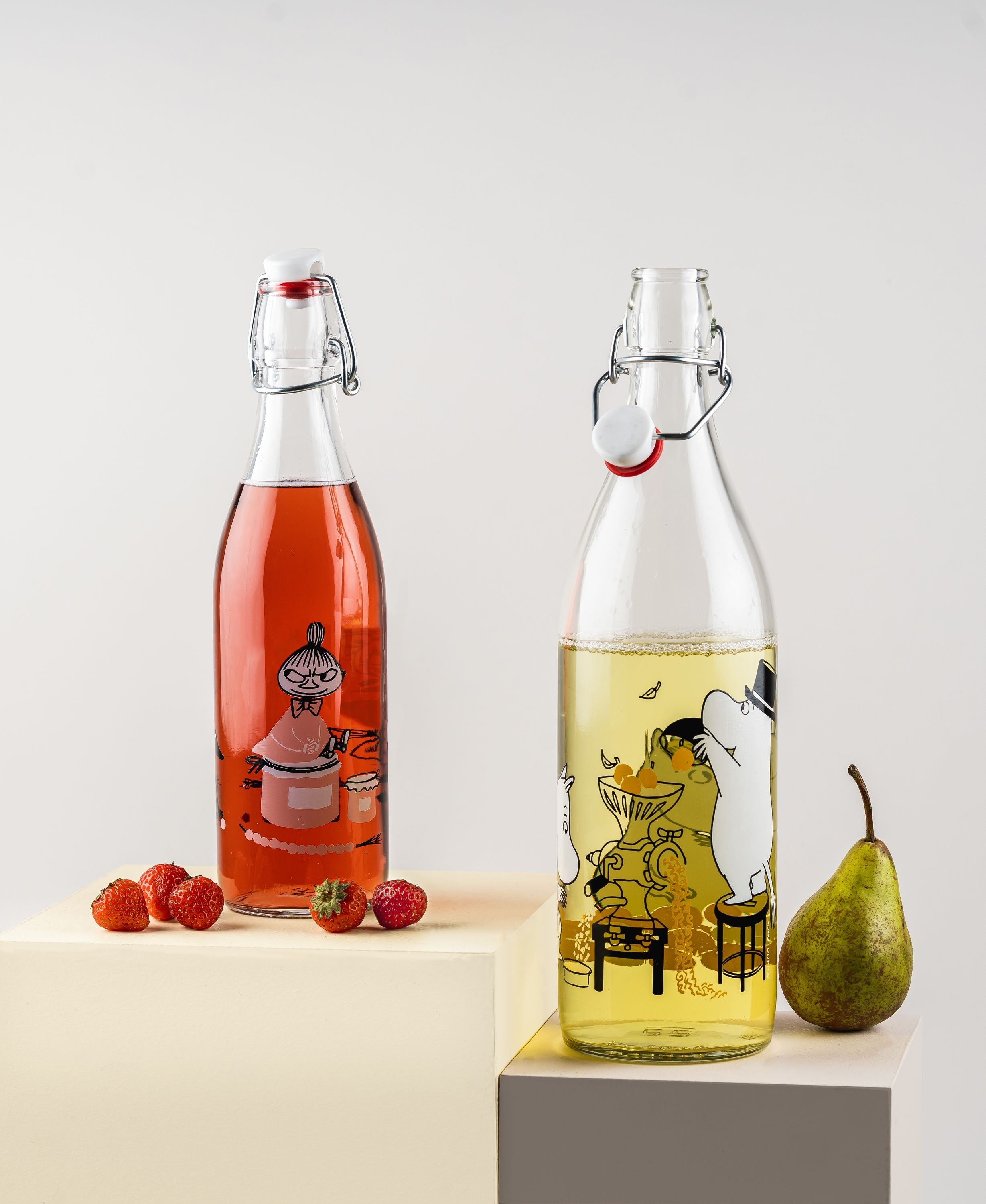 Botella de vidrio de Muurla Moomin, frutas