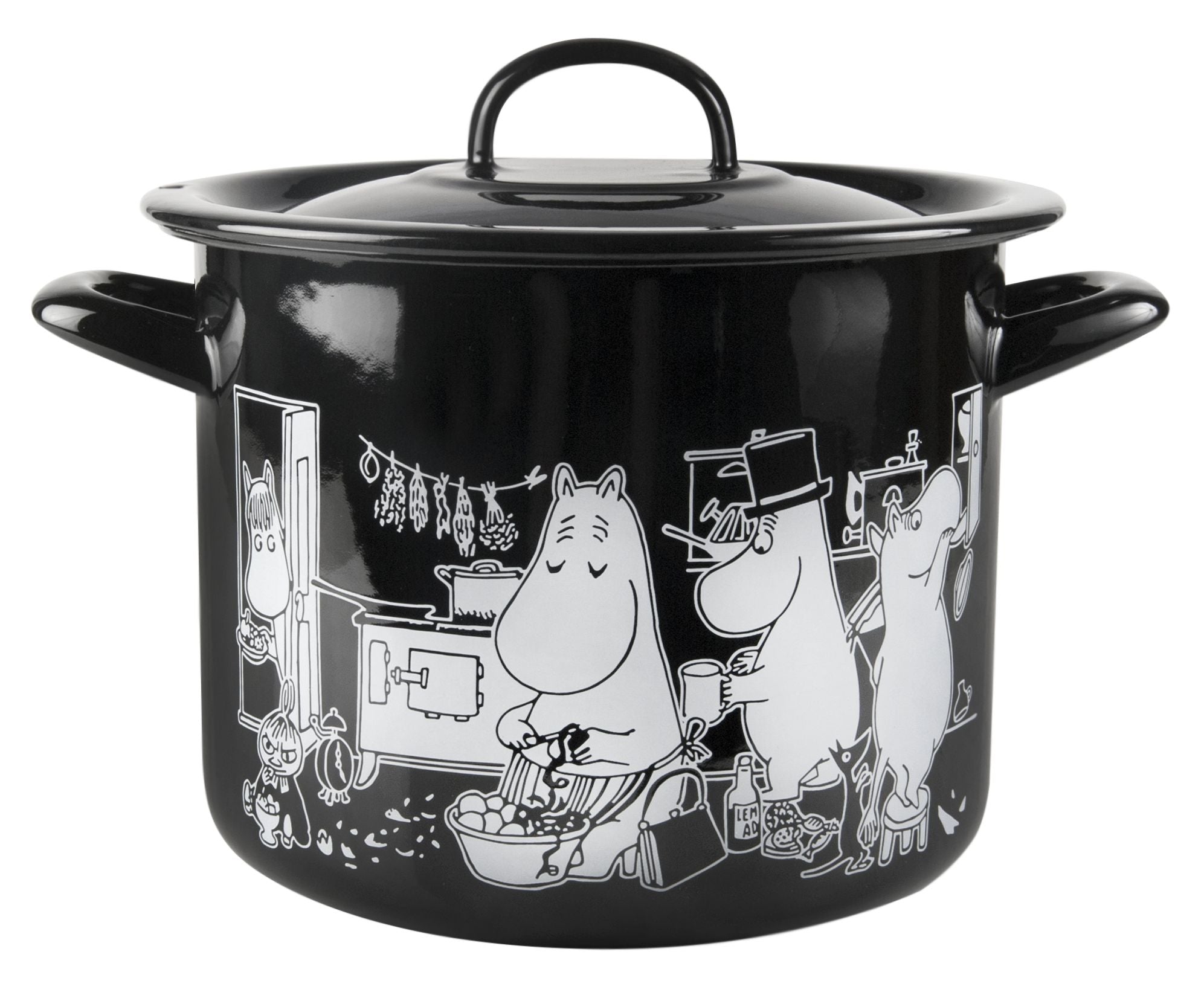 Muurla Moomin au pot d'émail de la cuisine avec couvercle, dans la cuisine