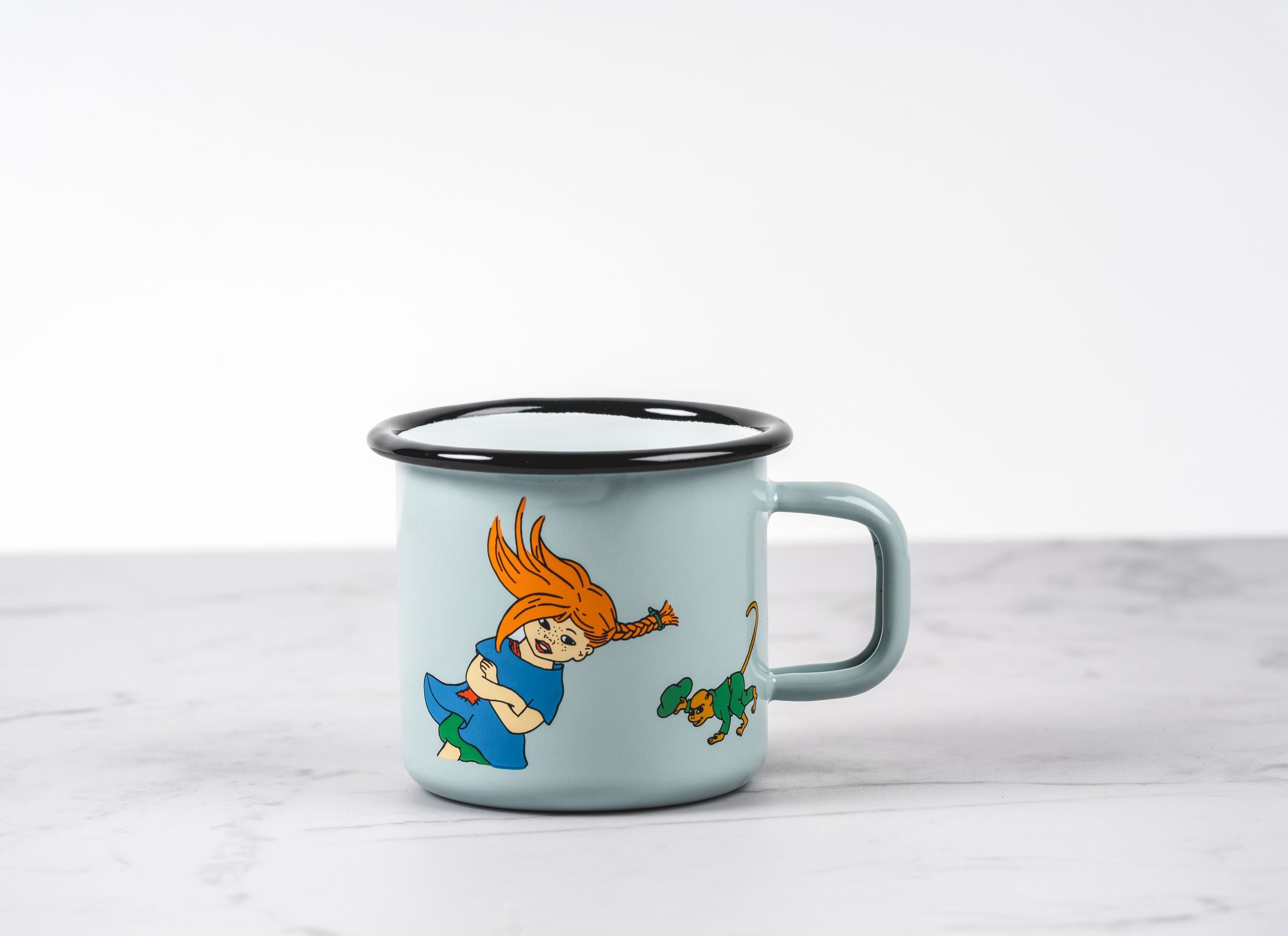 Taza de esmalte de longstock de Muurla Pippi, la chica más fuerte del mundo