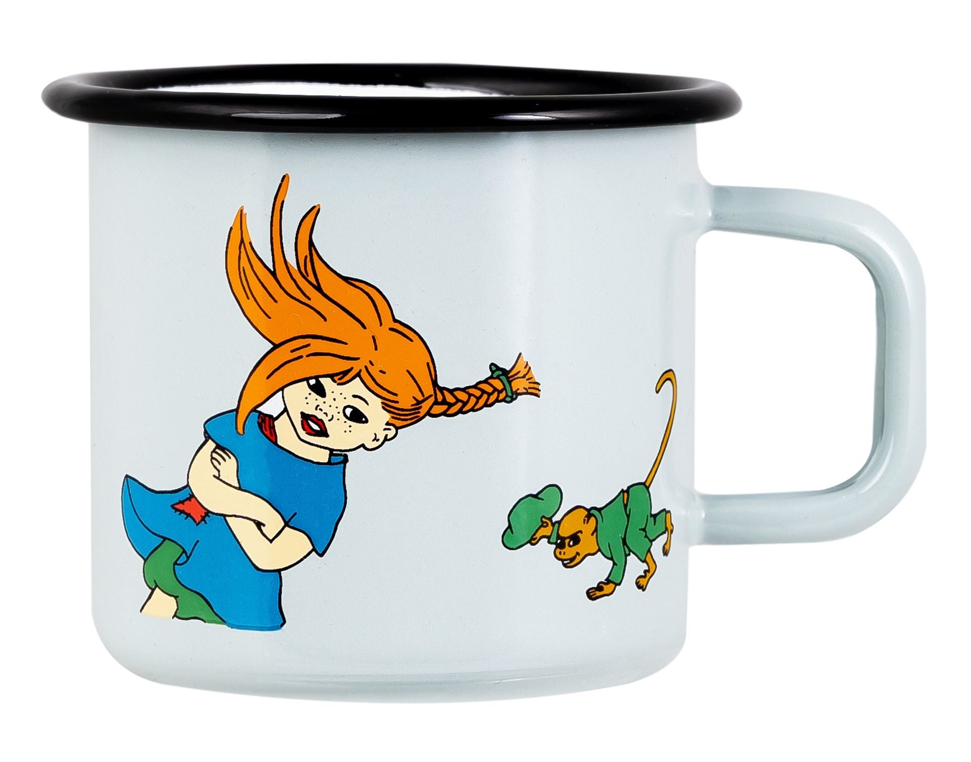 Taza de esmalte de longstock de Muurla Pippi, la chica más fuerte del mundo