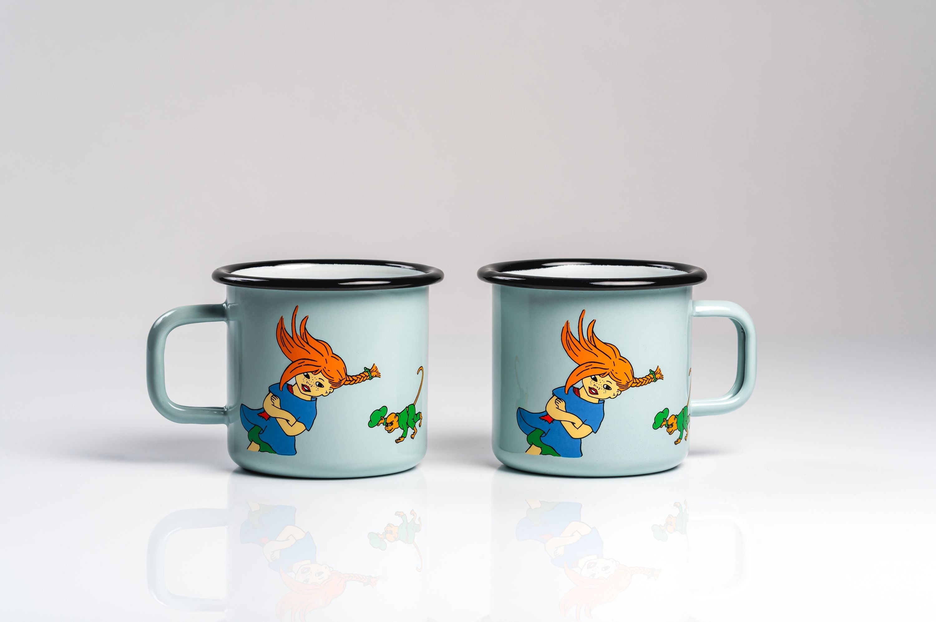 Taza de esmalte de longstock de Muurla Pippi, la chica más fuerte del mundo