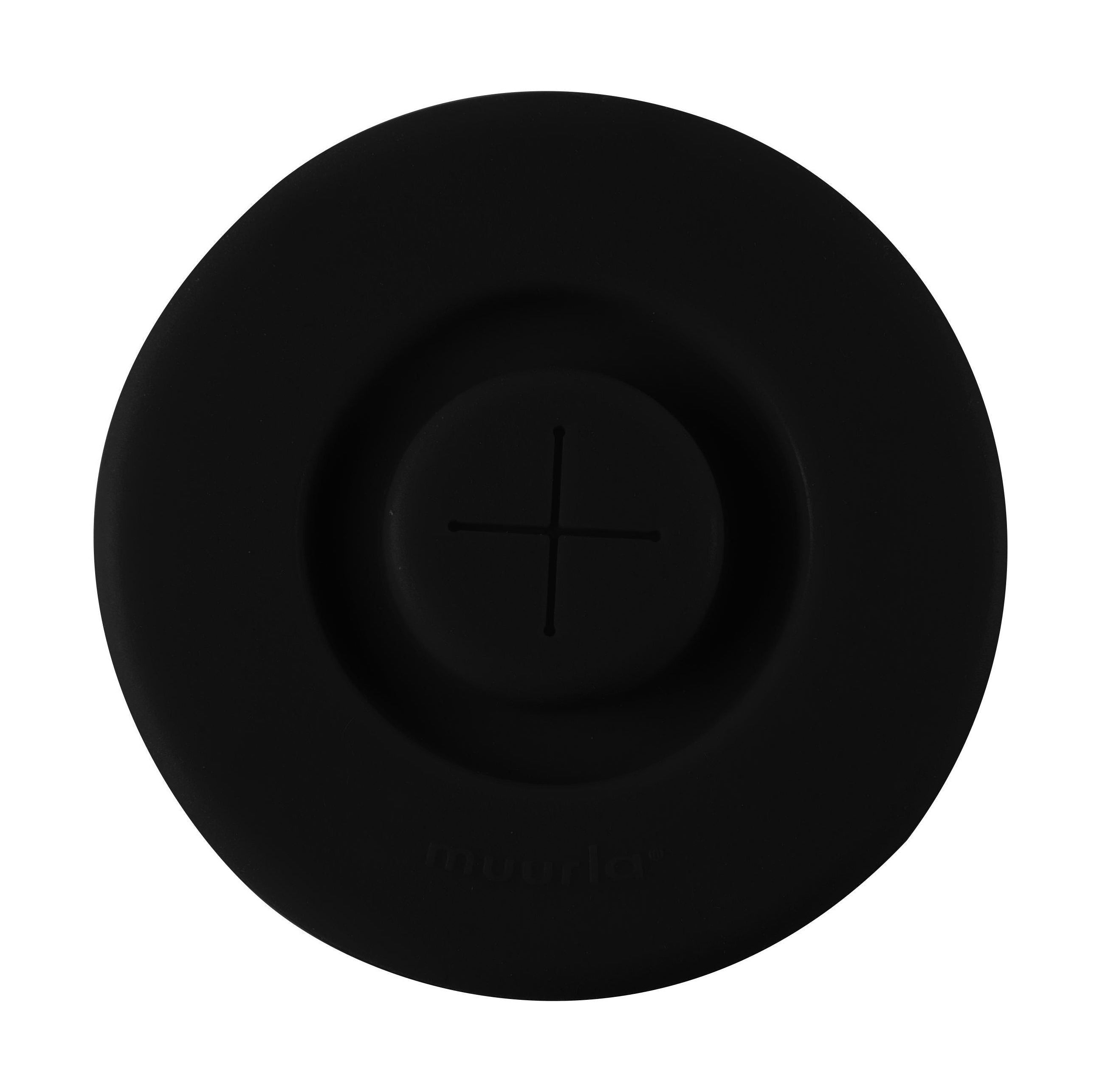 Muurla Silicone toma un camino de tapa de silicona con agujero para una pajita, negro