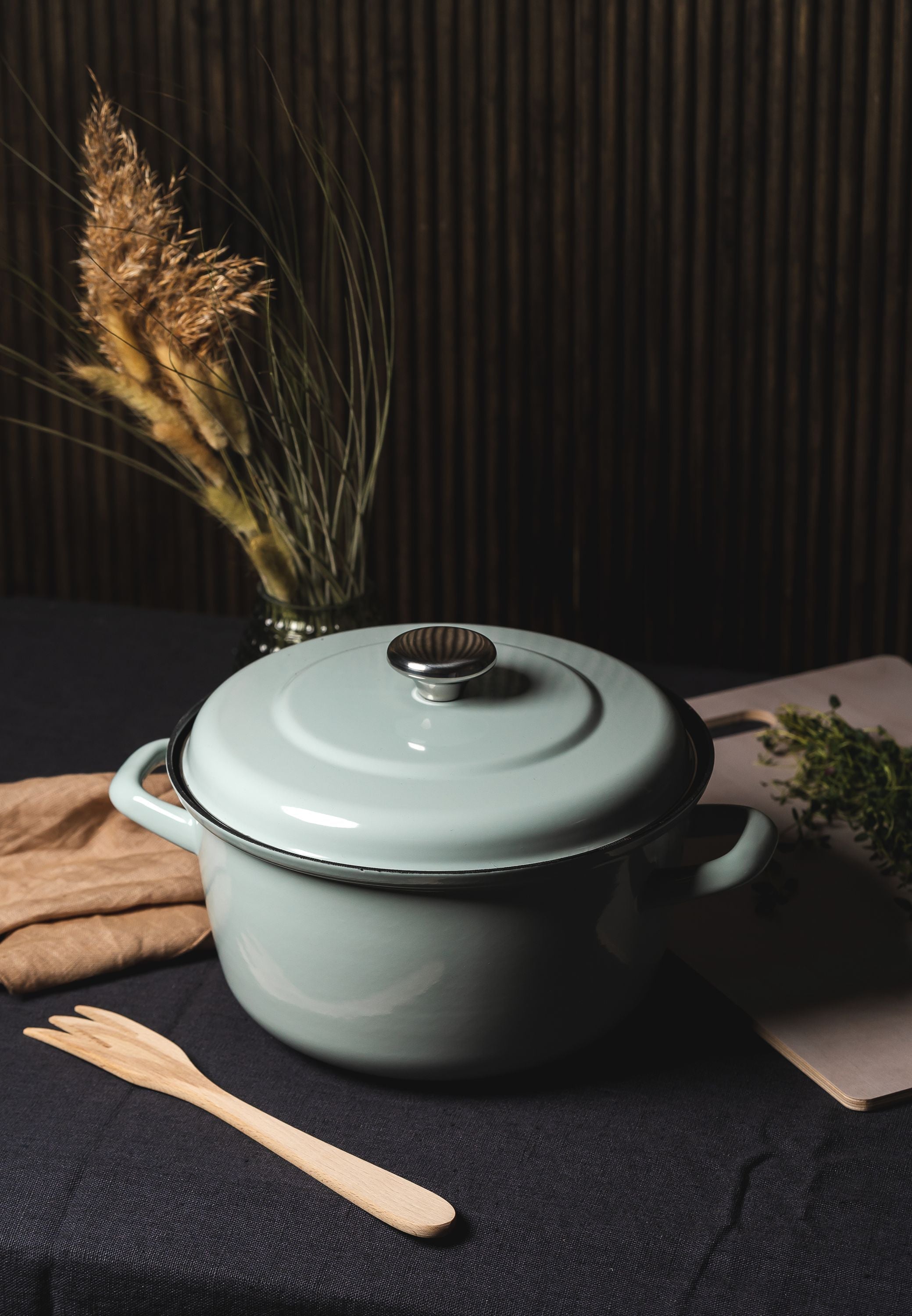 Muurla Vappu Kitchen Enumel Stew Pot, vert