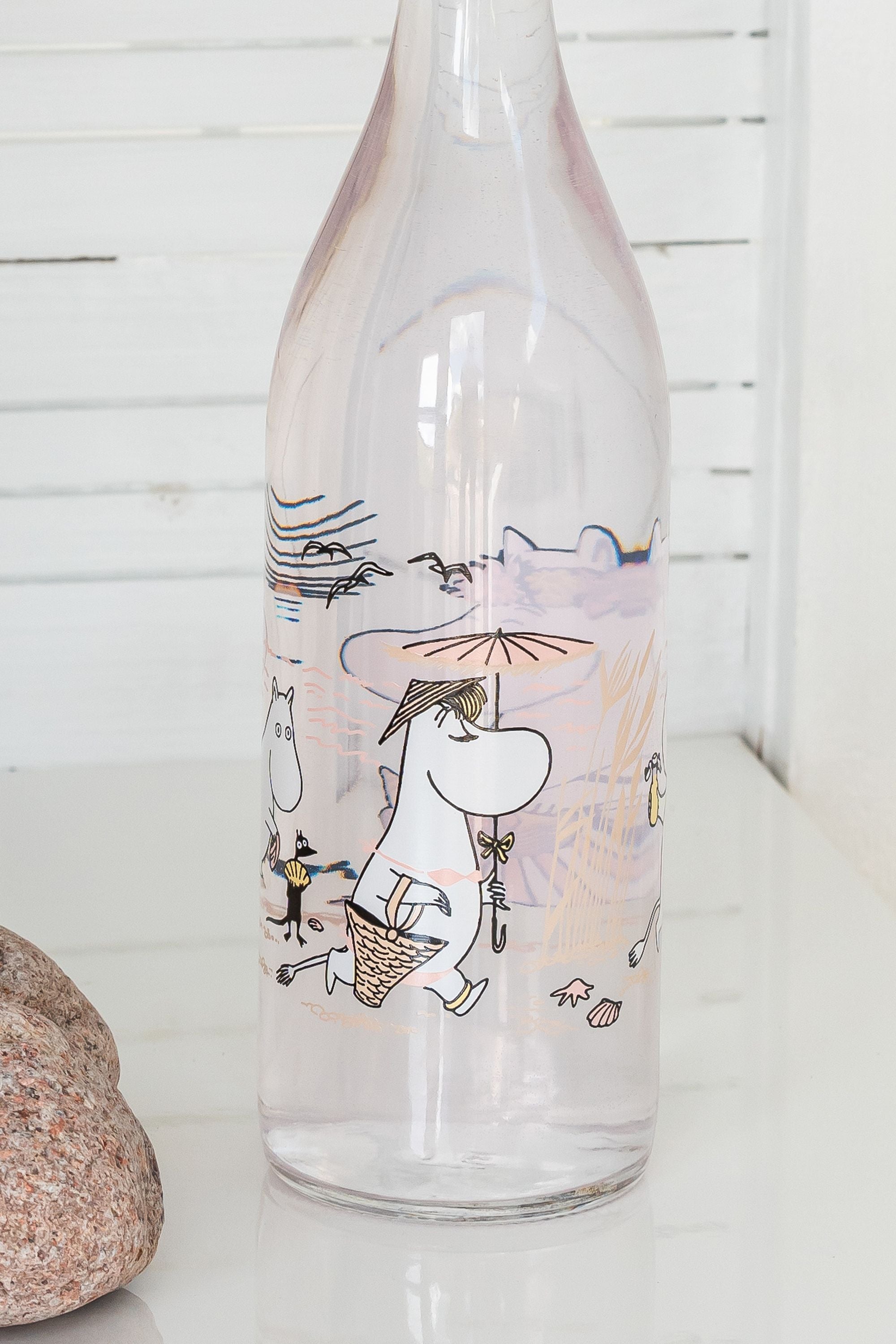 Muurla Moomin glasflaske, stranden