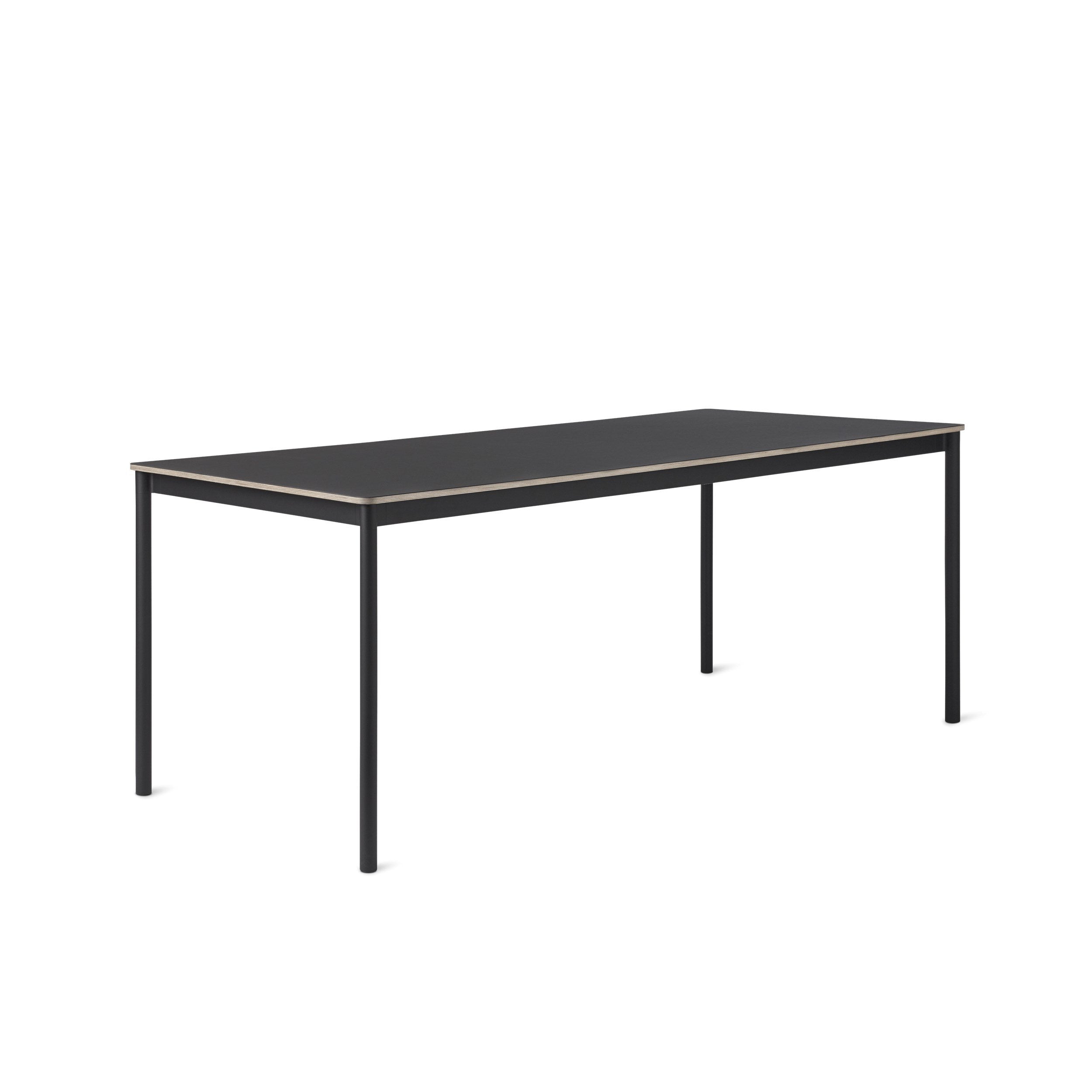 Muuto Base Table / 190 x 85 cm / 74,8 x 33,5 "sort linoleum / krydsfiner / sort