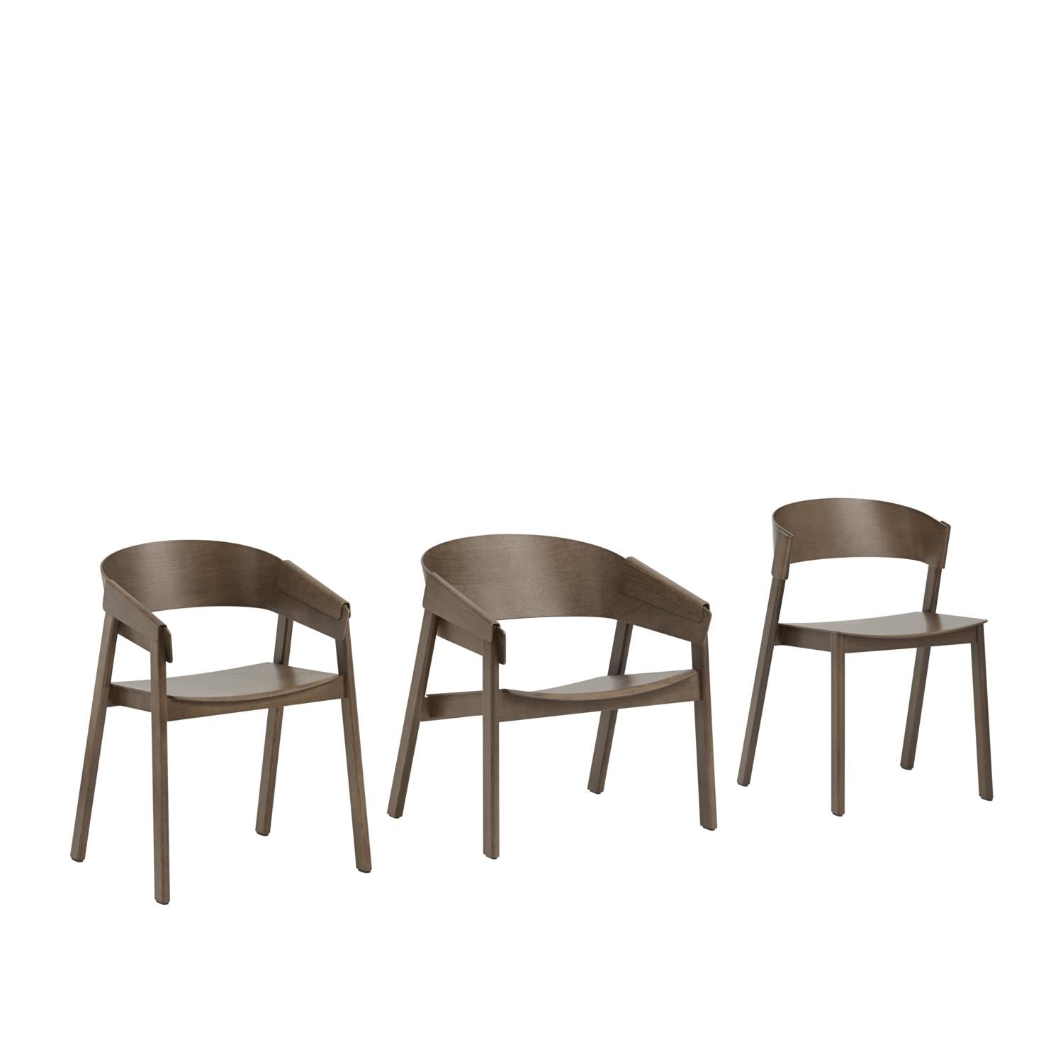 Fauteuil de couverture muuto, taché de brun foncé