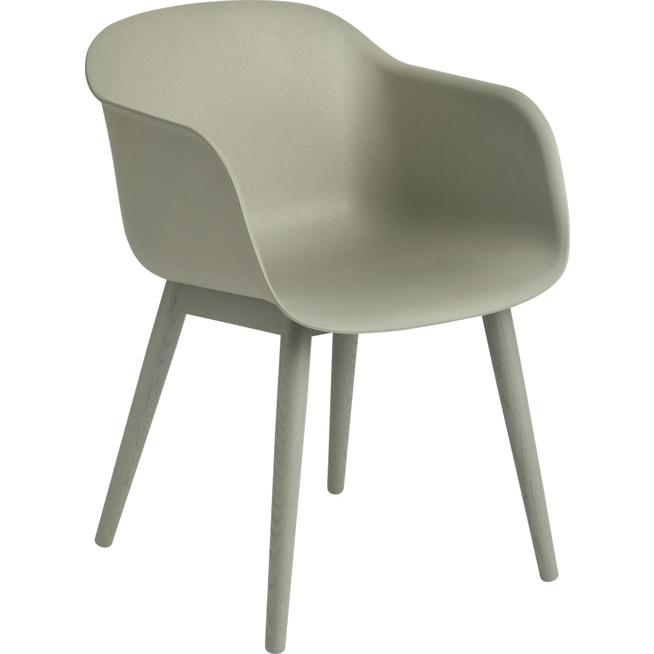 Muuto Fiber Armchair Wooden Legs, Fiber Seat, Green