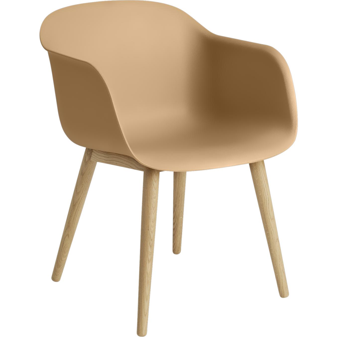 Base de bois de fauteuil en fibre Muuto, siège de fibre, bœuf / chêne