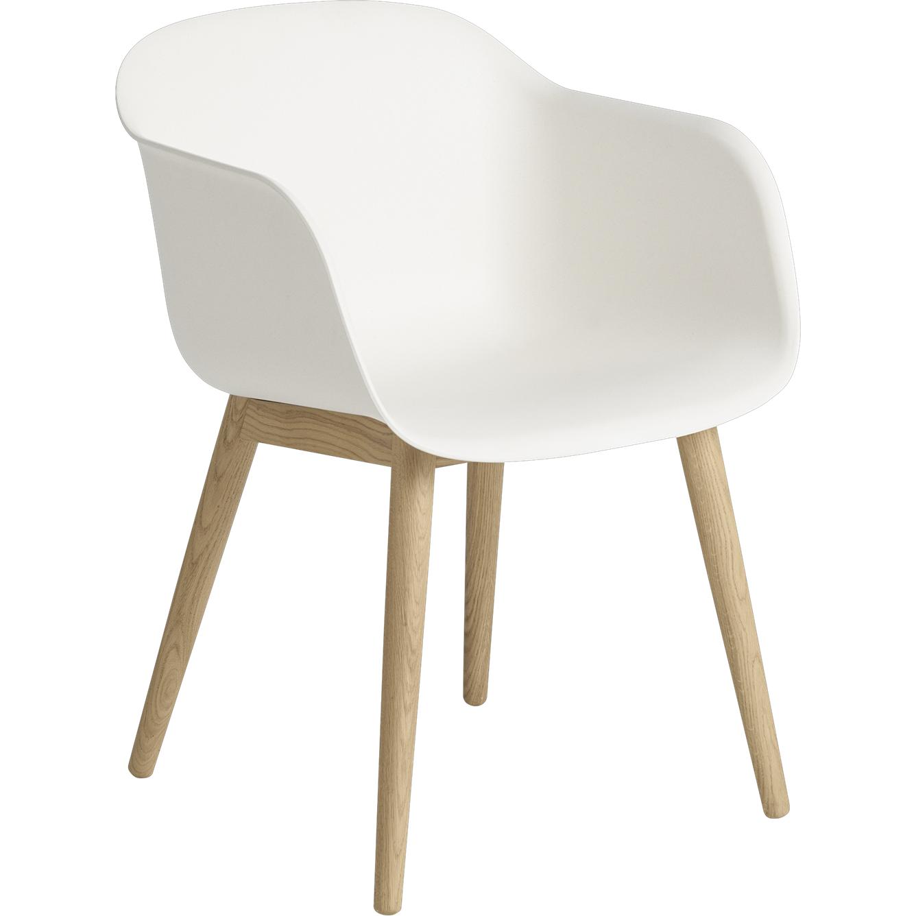Base de bois de fauteuil en fibre Muuto, siège en fibre, blanc / chêne