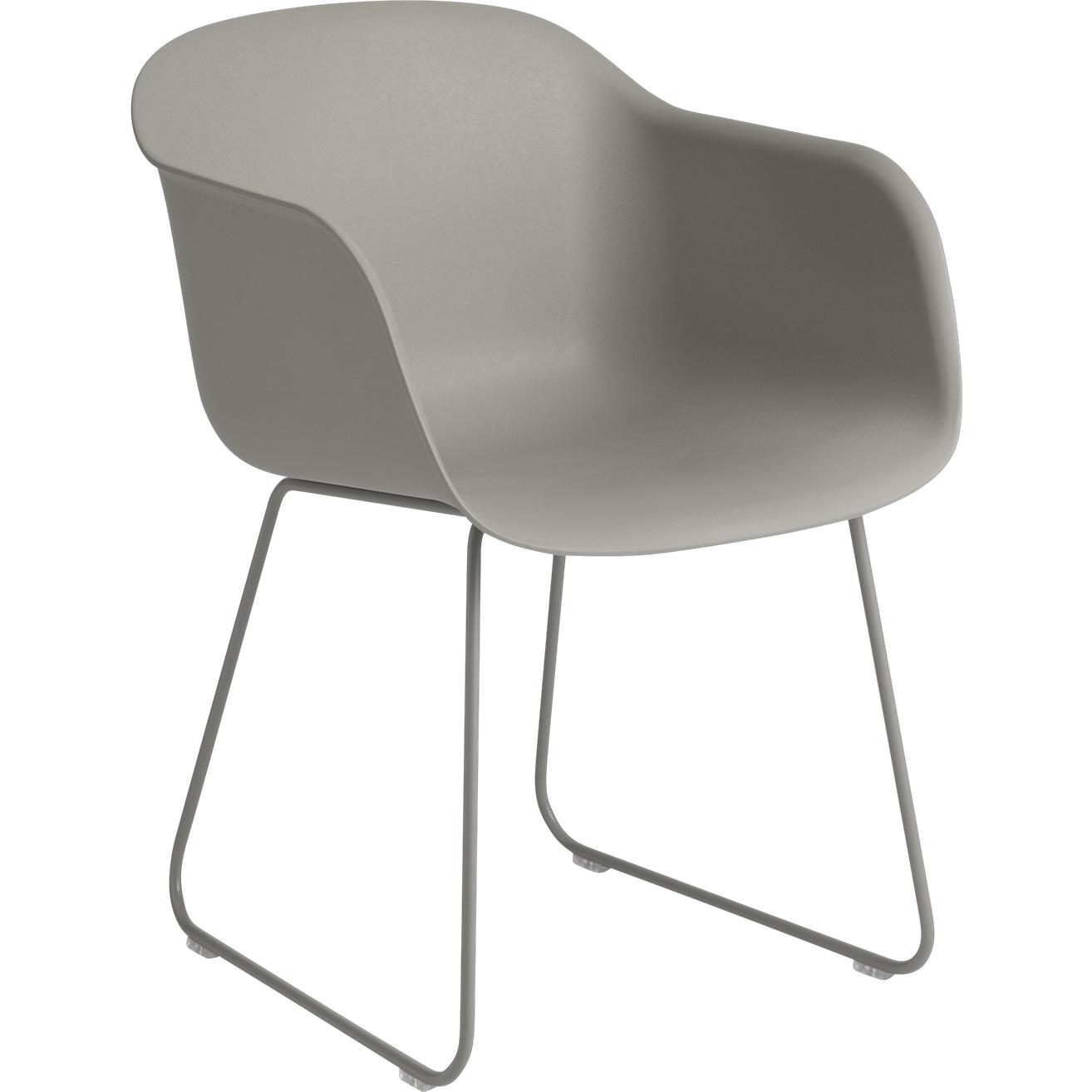 Base de traîneau de fauteuil en fibre Muuto, siège de fibre, gris
