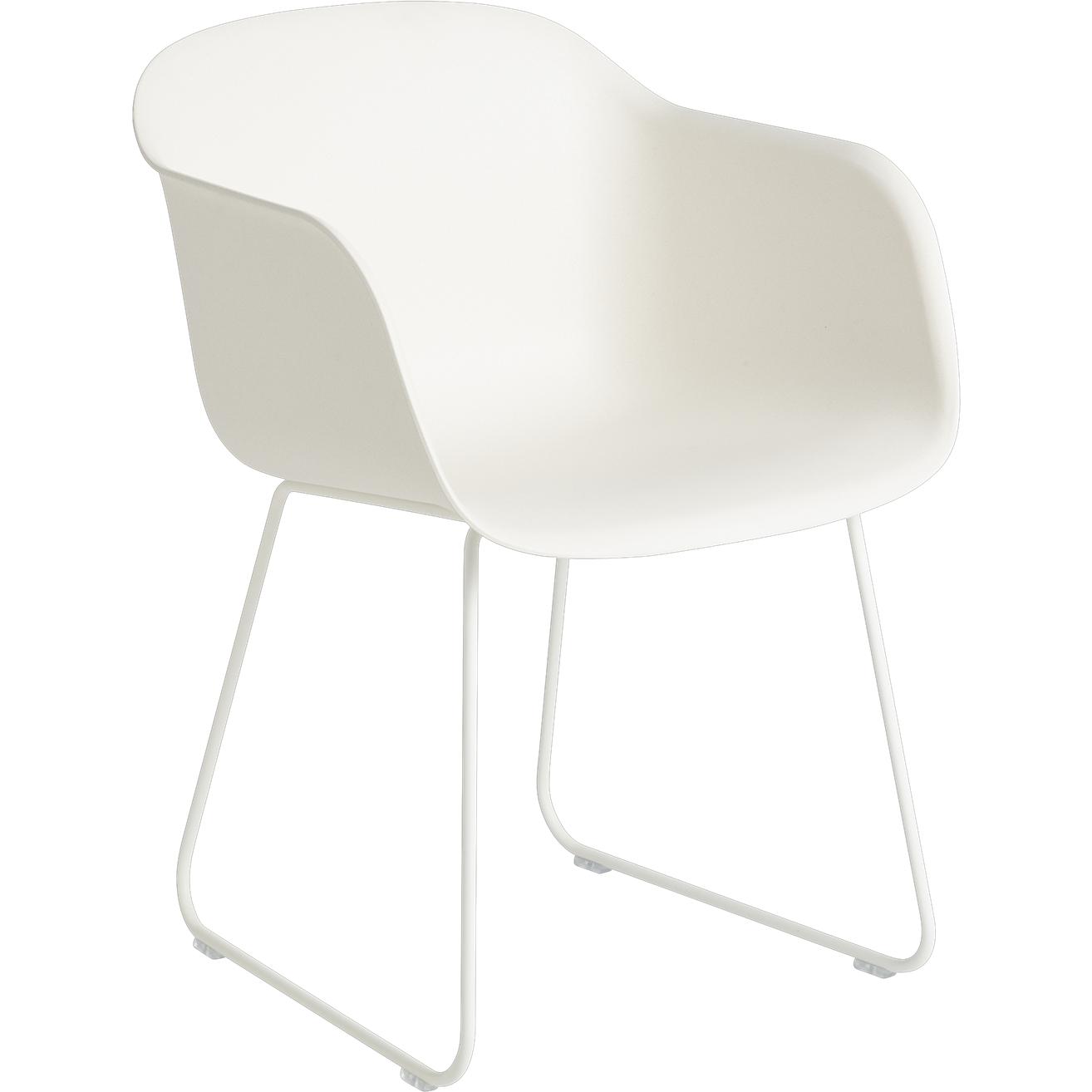 Muuto Faser -Sessel Schlittenbasis, Fasersitz, weiß