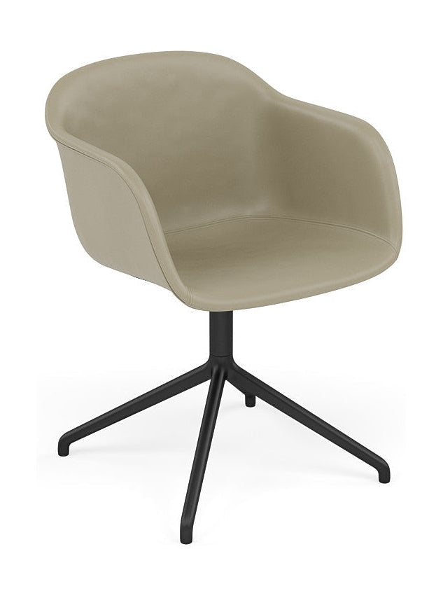 Base giratoria de sillones de fibra muuto, asiento de cuero de refina, piedra