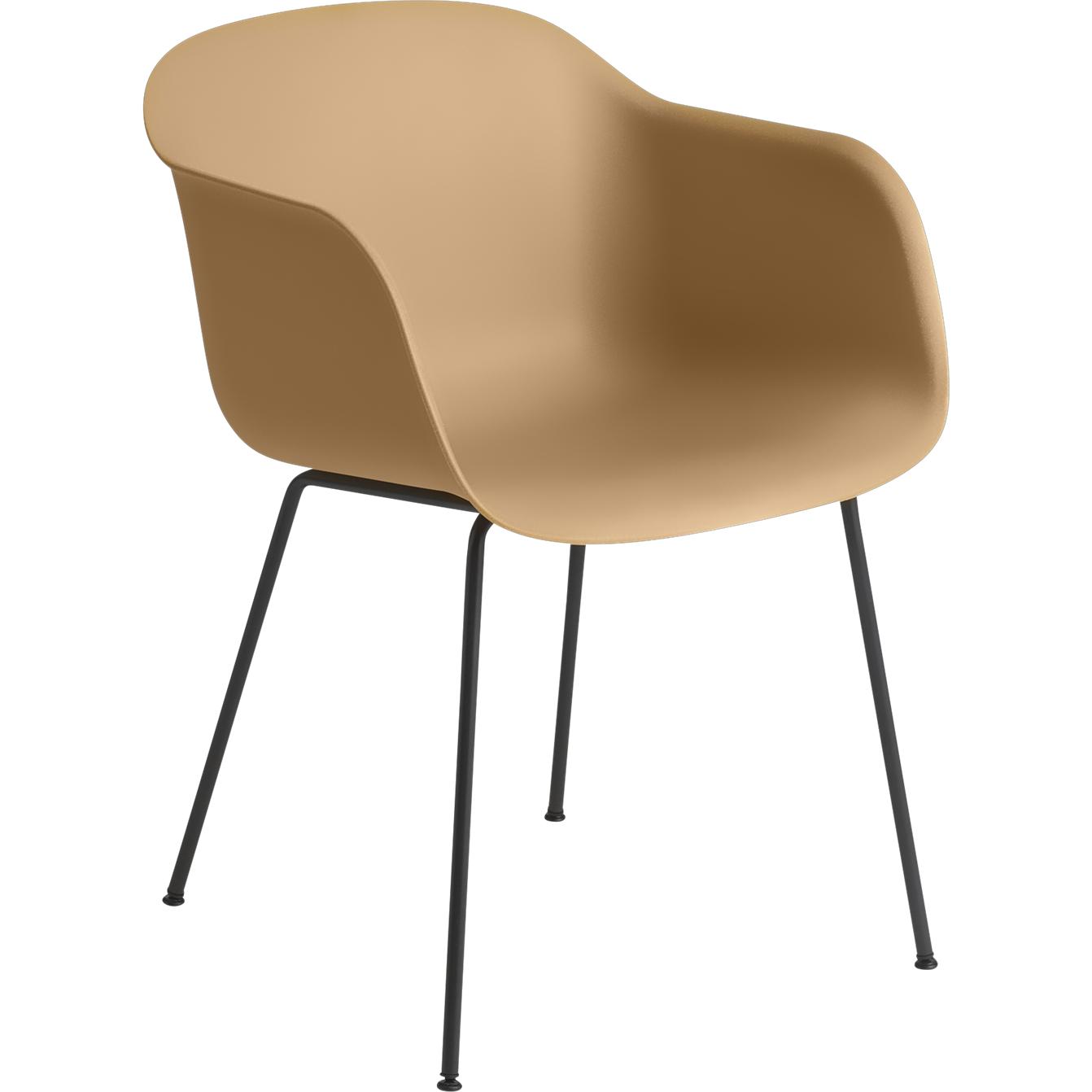 Base de tube de fauteuil en fibre Muuto, siège en fibre, marron / noir