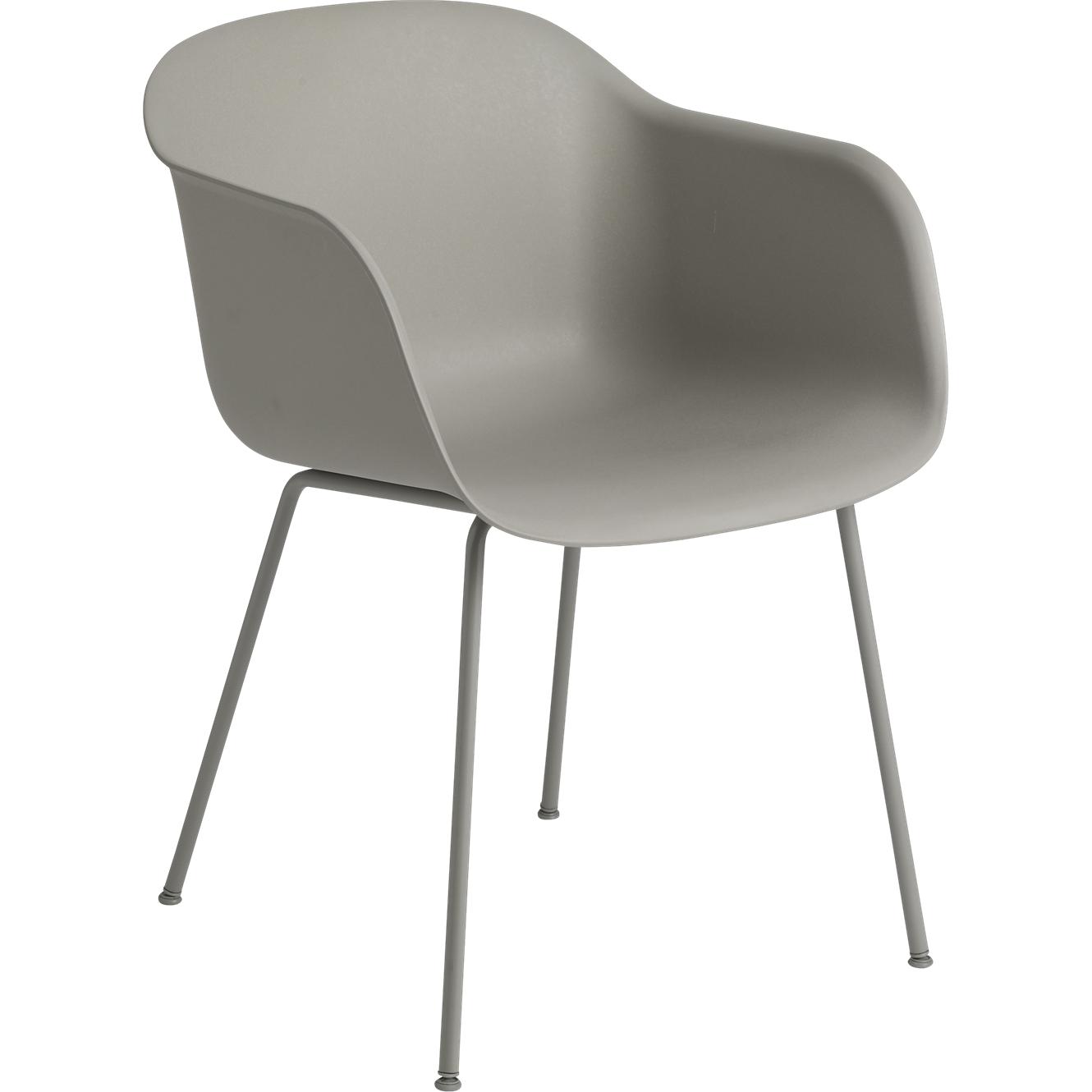 Muuto Fiber Armchair Tube Base, Fiber Seat, Grey