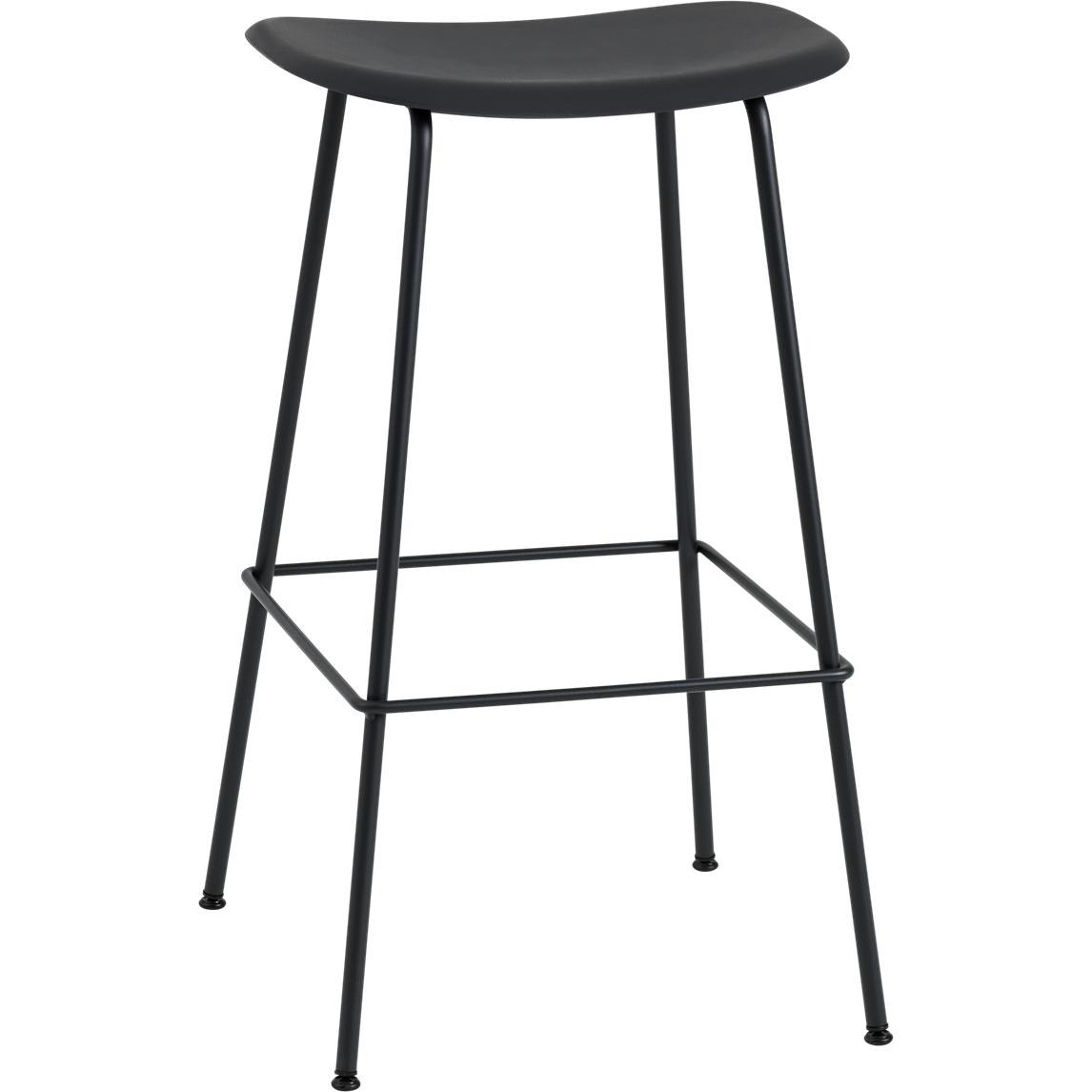 Base de tubo de silla de barra de fibra muuto, asiento de fibra/cuero, negro