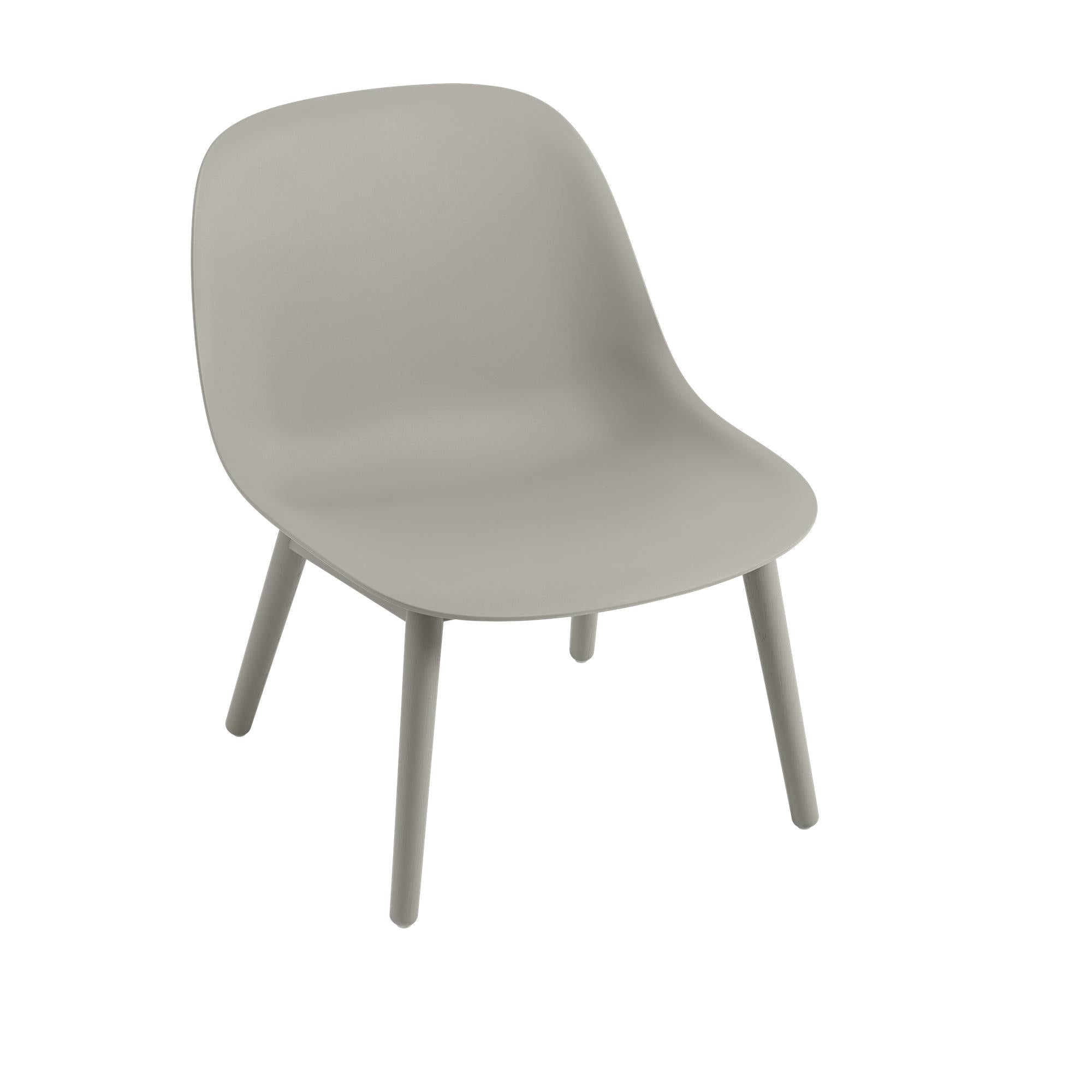 Muuto Fiber Lounge Chair Wooden Legs, Fiber Seat, Grey