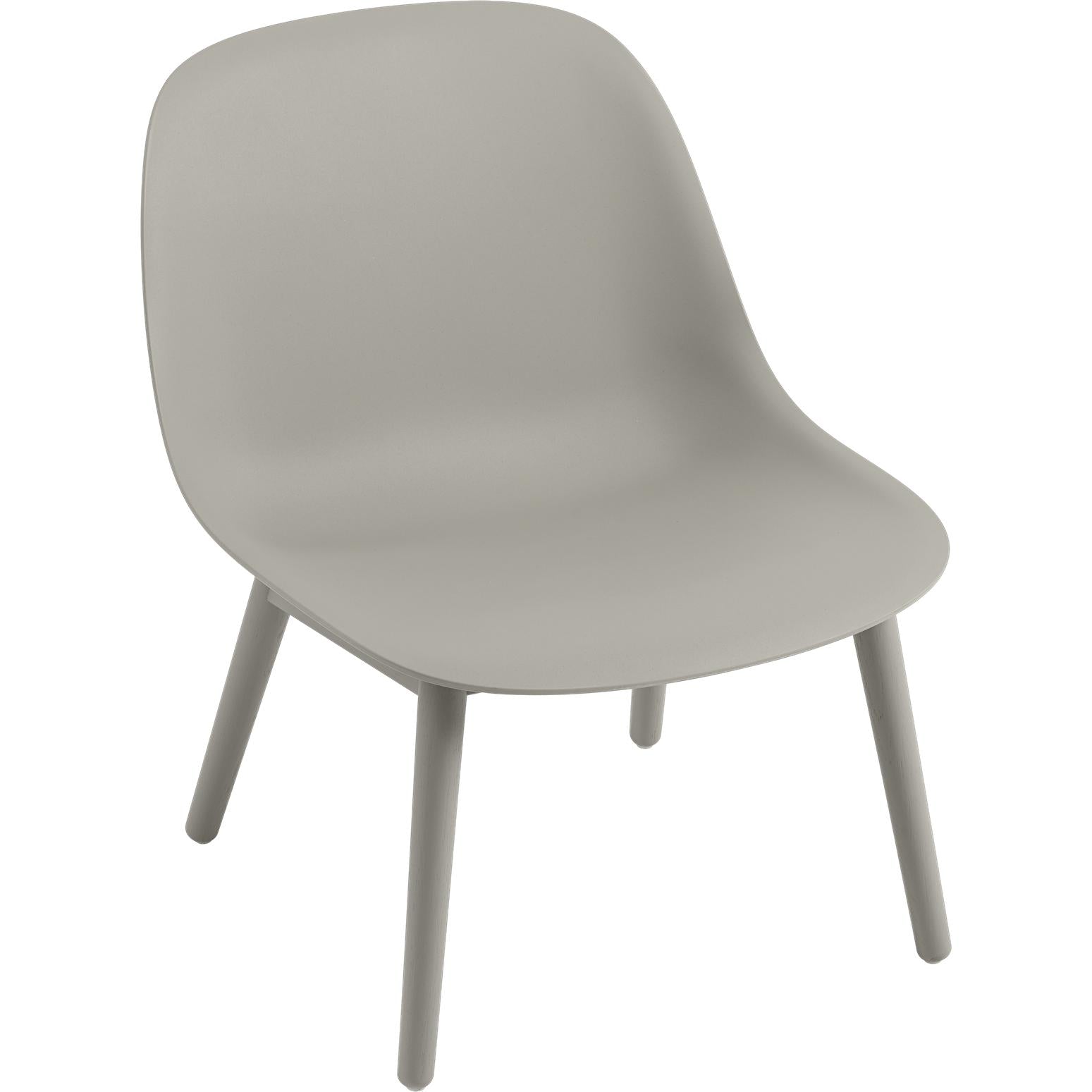 Muuto fibra de fibra patas de madera, asiento de fibra, gris