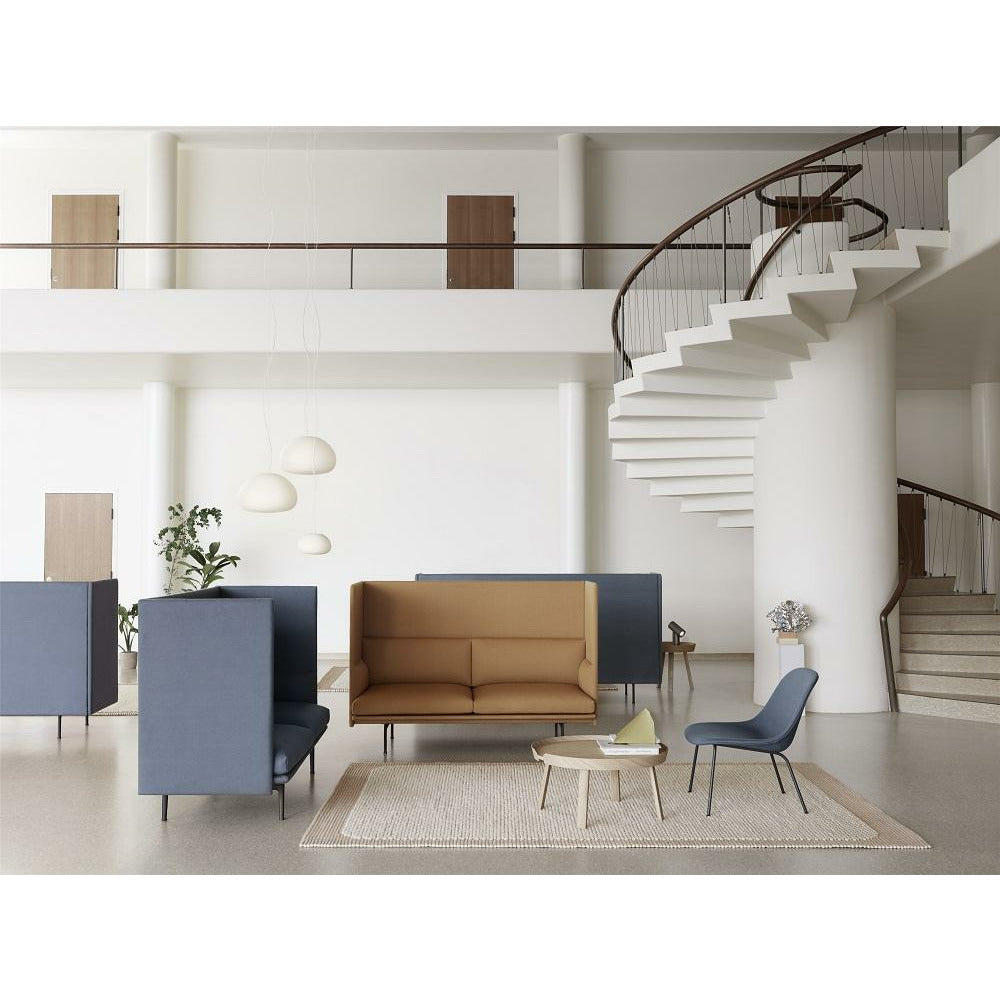 Muuto Fiber Lounge Stol Træben, stofsæde, grå/ divina 154