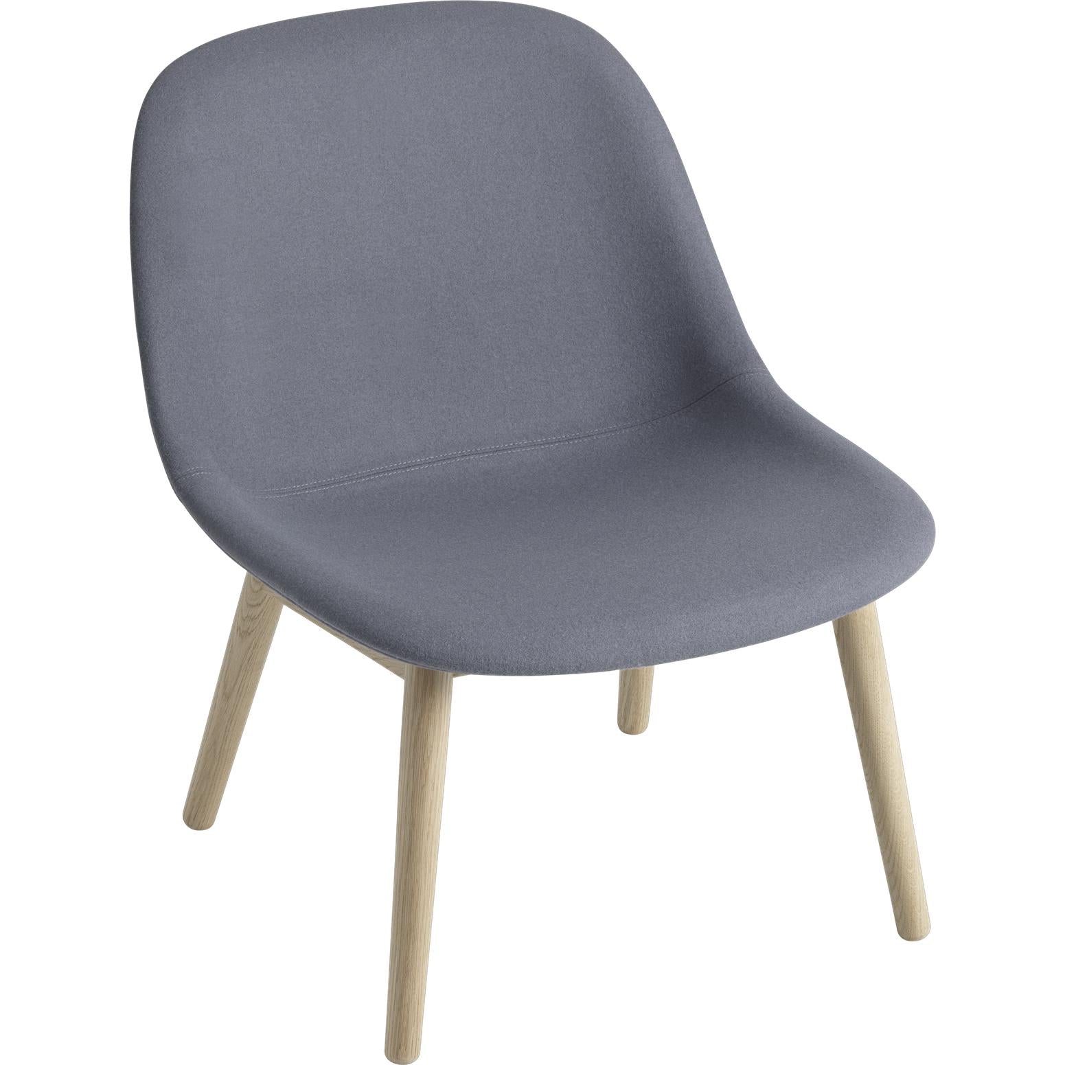 Muuto Fiber Lounge Chair Wood Ben, Fabric Seat, Grey/ Divina 154