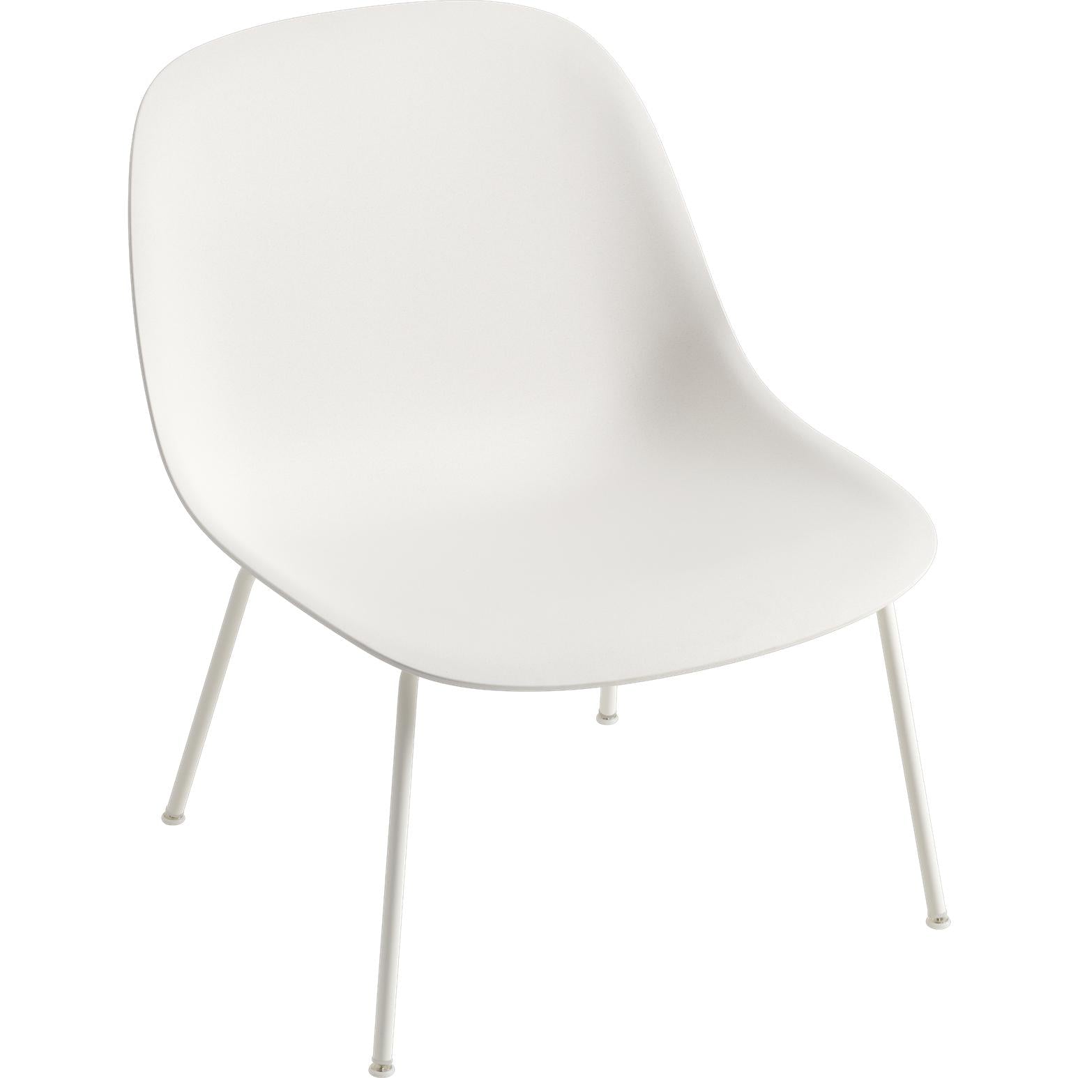 Base de tubo de cadeira de lounge de fibra Muuto, assento de fibra, branco