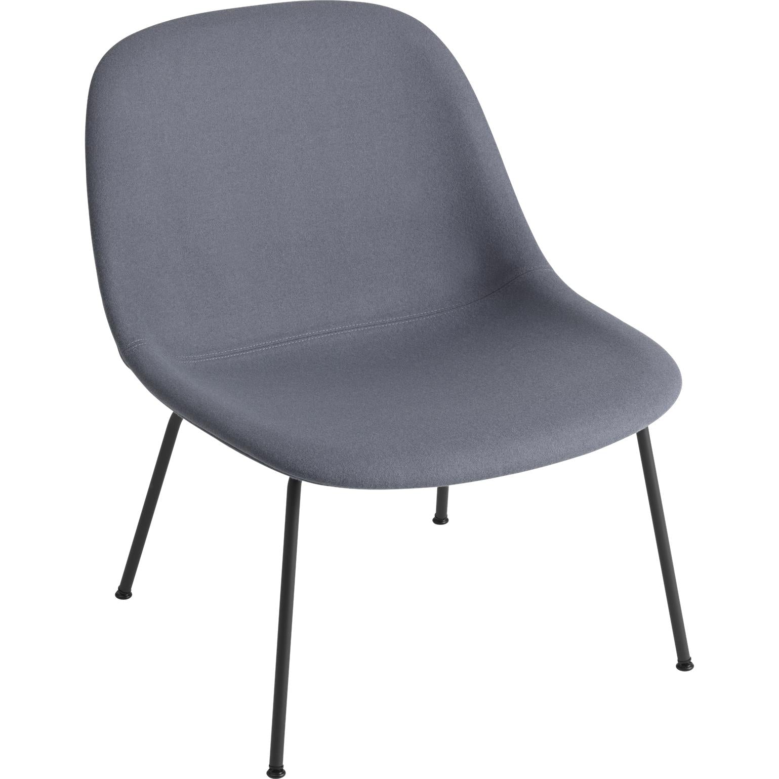 Muuto Fibre Lounge Chair Tube Base, siège en tissu, noir / Divina 154