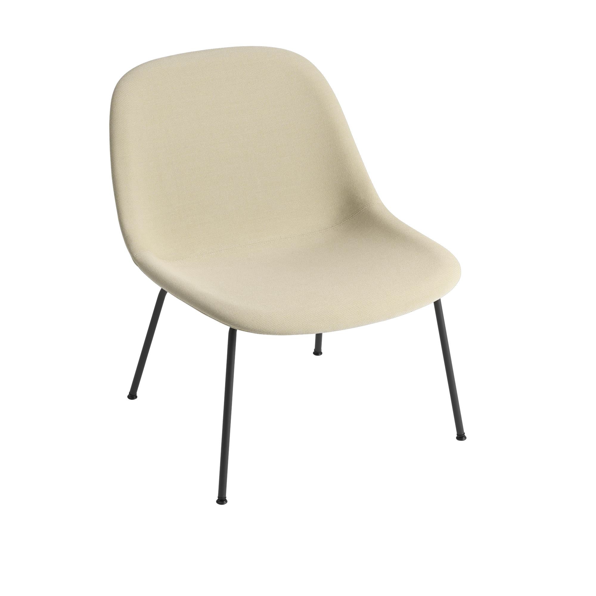 Muuto Fiber Lounge Chair Tube Base, Fabric Seat, Steelcut 236