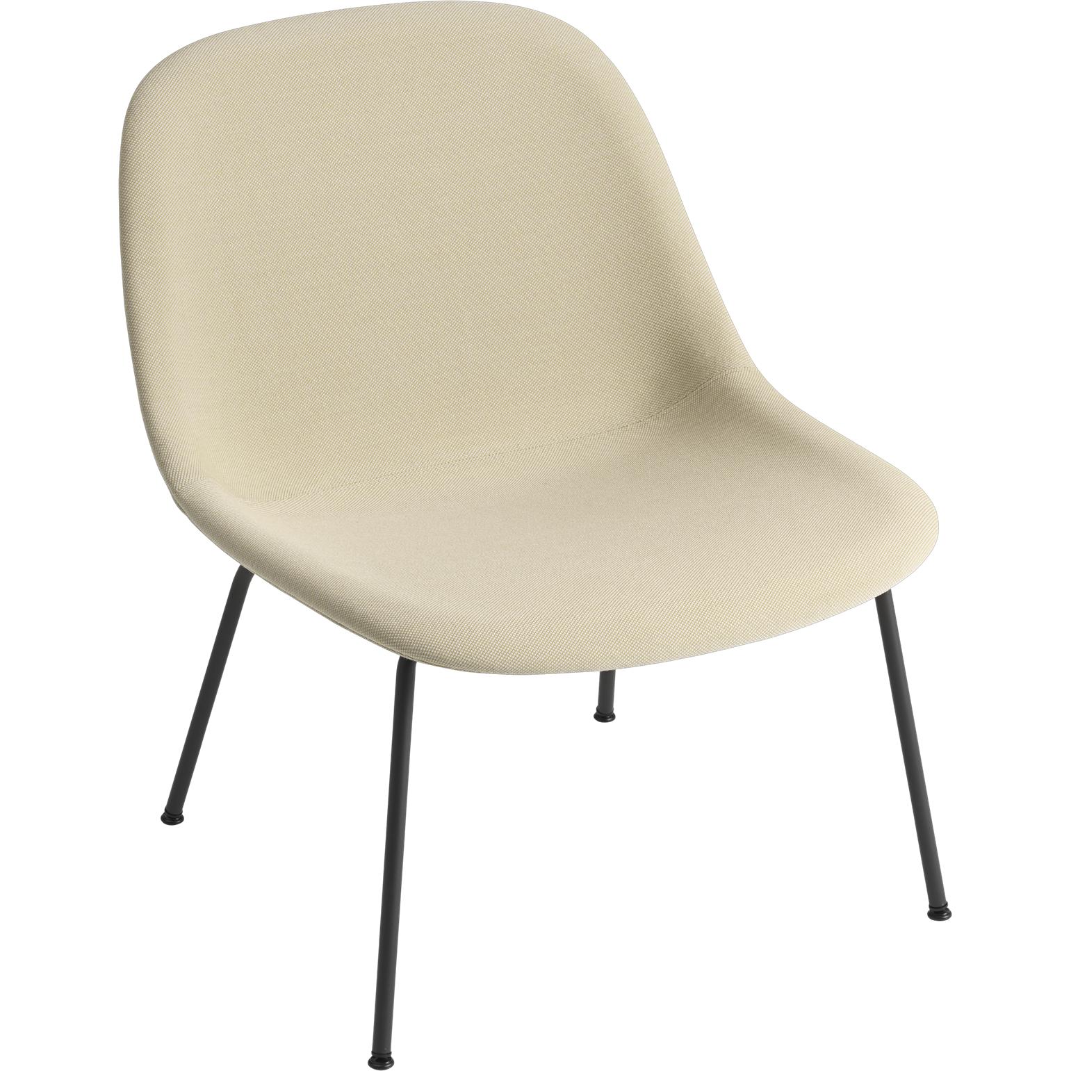 Muuto Fibre Lounge Chair Tube Base, siège en tissu, Steelcut 236