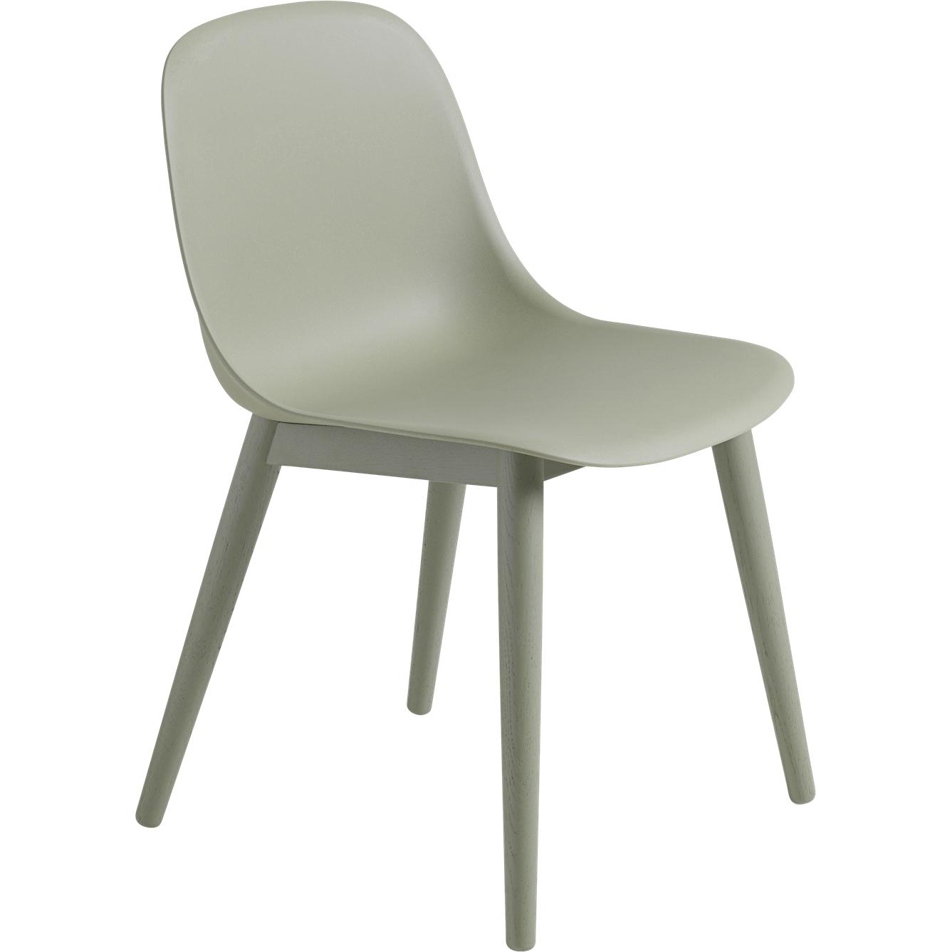 Muuto Fiber Side Chair Wood Ben, Fiber Seat, Green