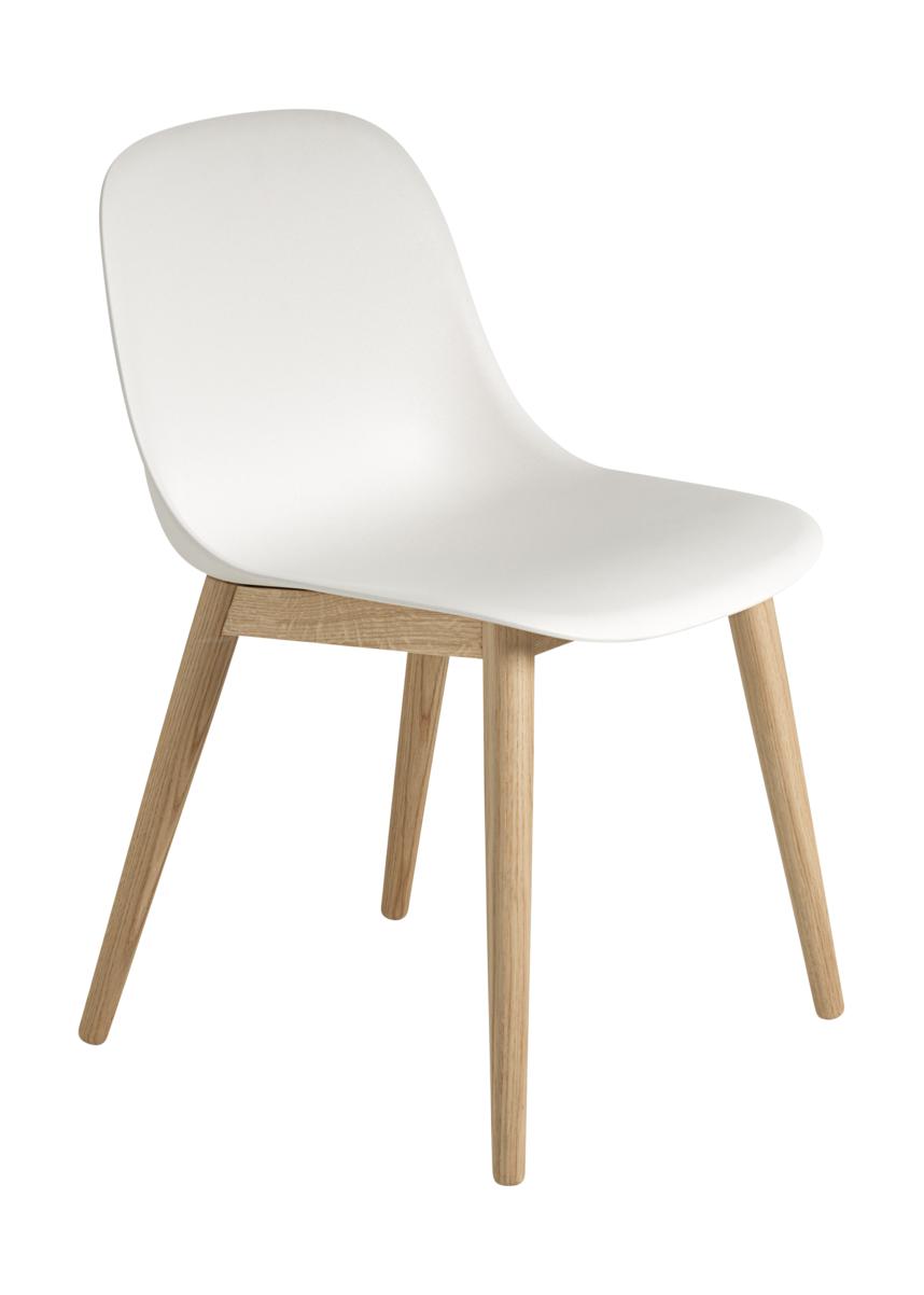 Muuto Fiber Side Chair Wood Ben, Fiber Seat, White/Oak