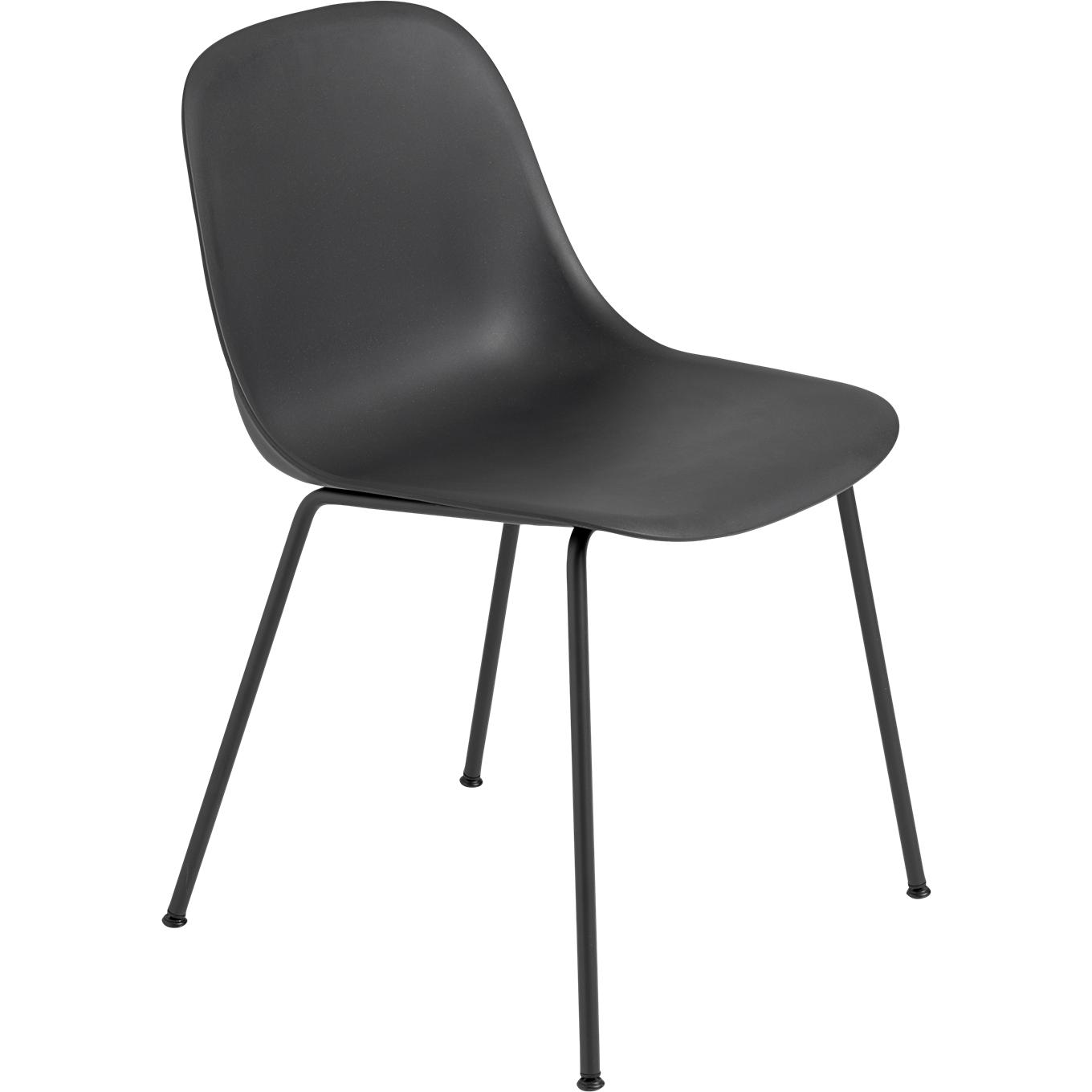 Base de tubo de silla lateral de fibra muuto, asiento de fibra, negro