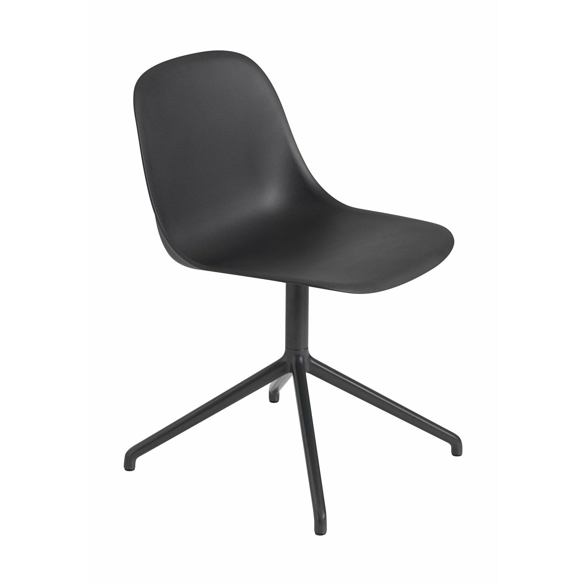 Muuto Fiber Side Chair Made Of Recycled Plastic Swivel, Black/Black