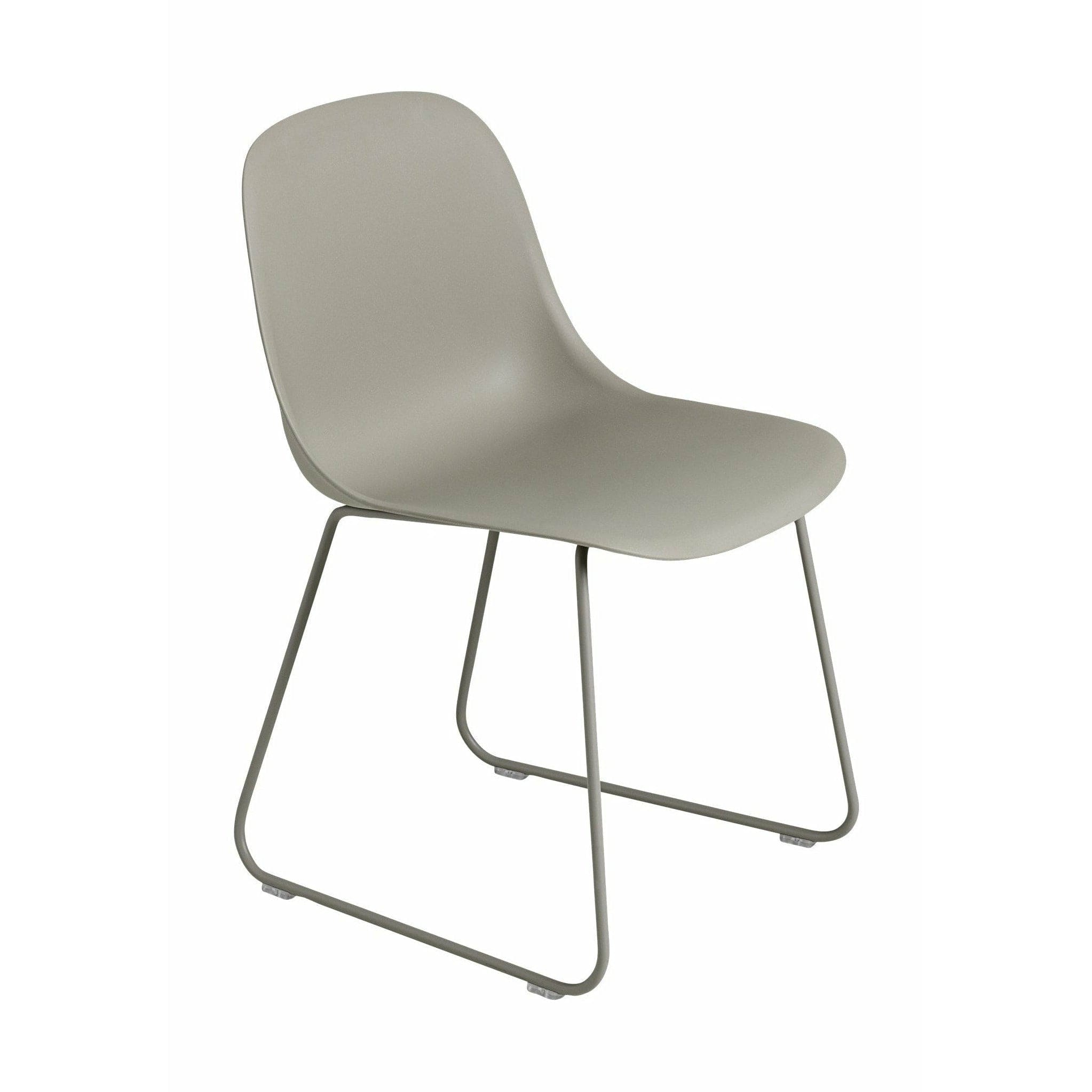 Muuto Fiber Side Chair Made Of Recycled Plastic Sled Base, Grey/Grey