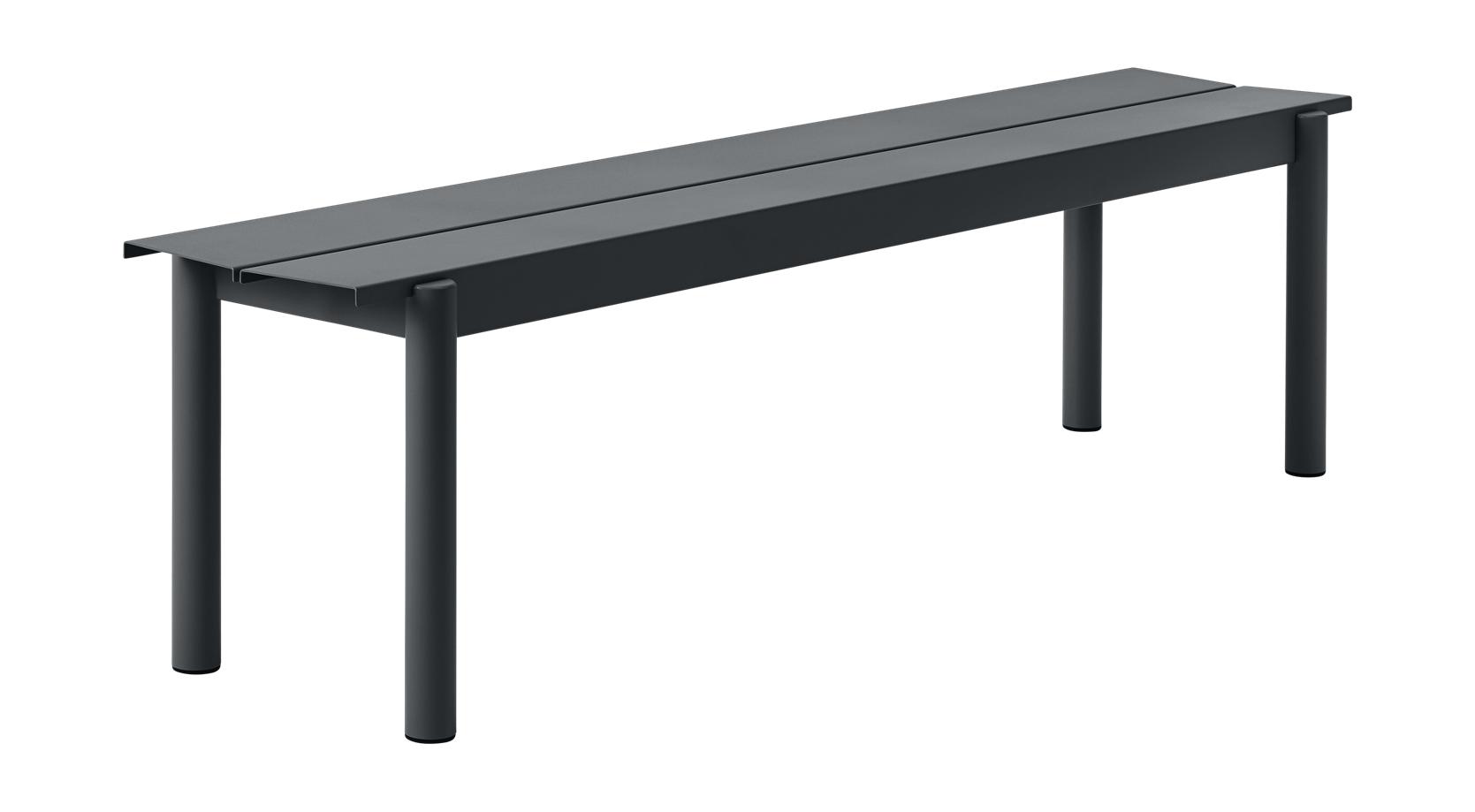 Muuto Banc en acier linéaire l 170 cm, noir