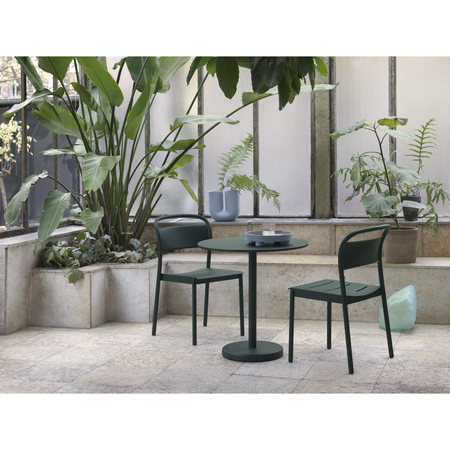 Muuto Linear Steel Café Table 70 X70 Cm, Dark Green
