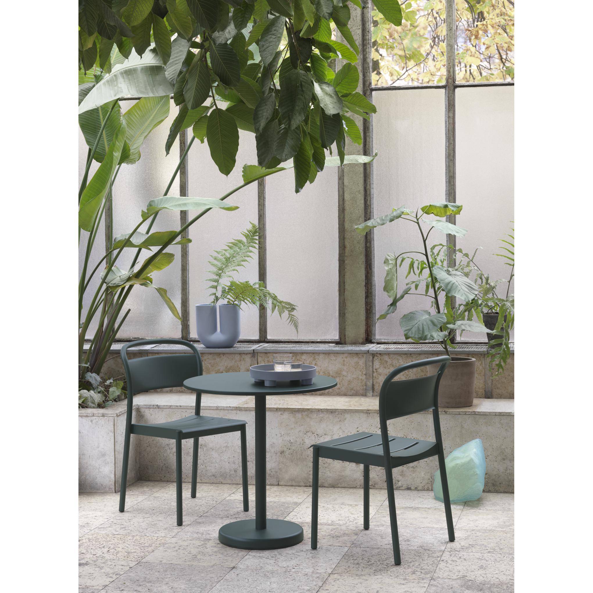 Muuto Linear Steel Café Table 70 X70 Cm, Dark Green