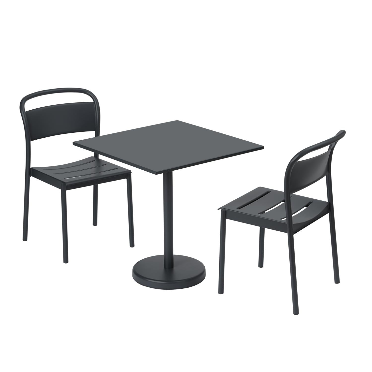Muuto Linear Steel Café Table 70 x70 cm, negro