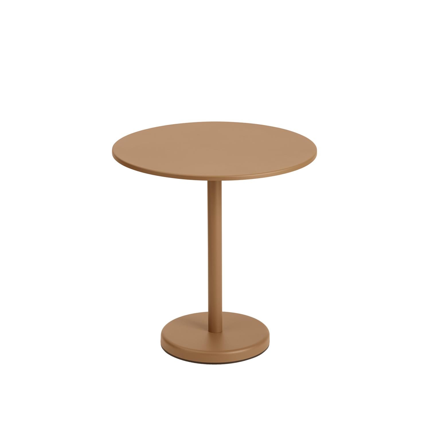 Muuto Linear Stahl Café Table Ø 70 cm, abgefeuertes Orange