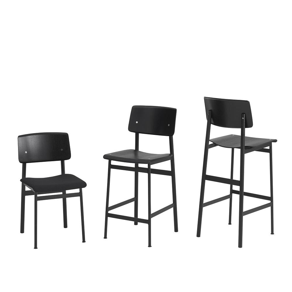 Muuto loft bar chaise chaise, h 75 cm, noir