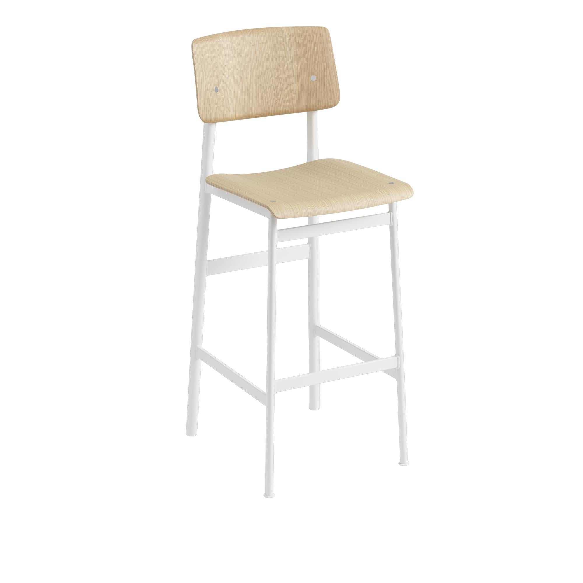 Muuto Loft Bar Chair Oak, H 75 cm, White/Oak